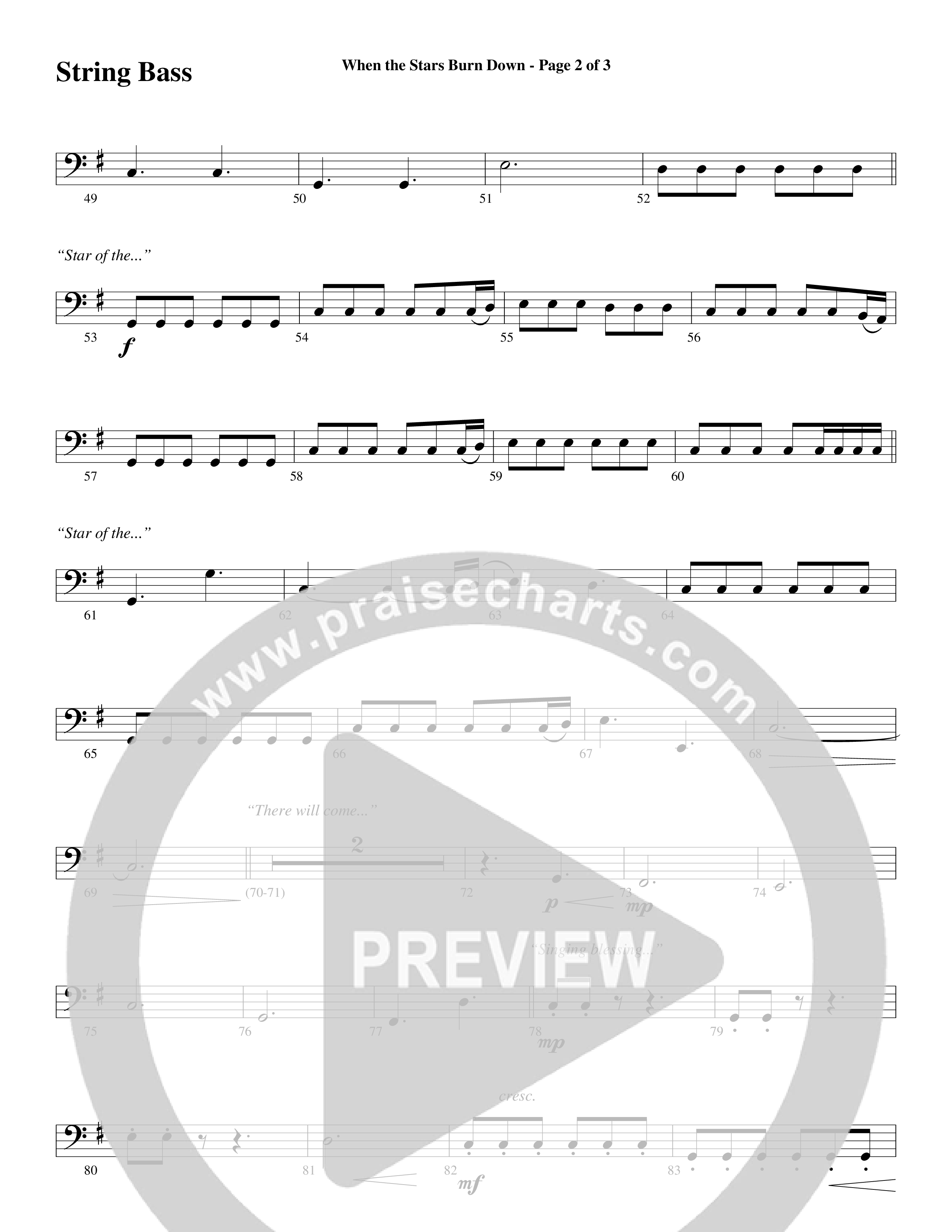 When The Stars Burn Down (Choral Anthem SATB) String Bass (Word Music Choral / Arr. Daniel Semsen)