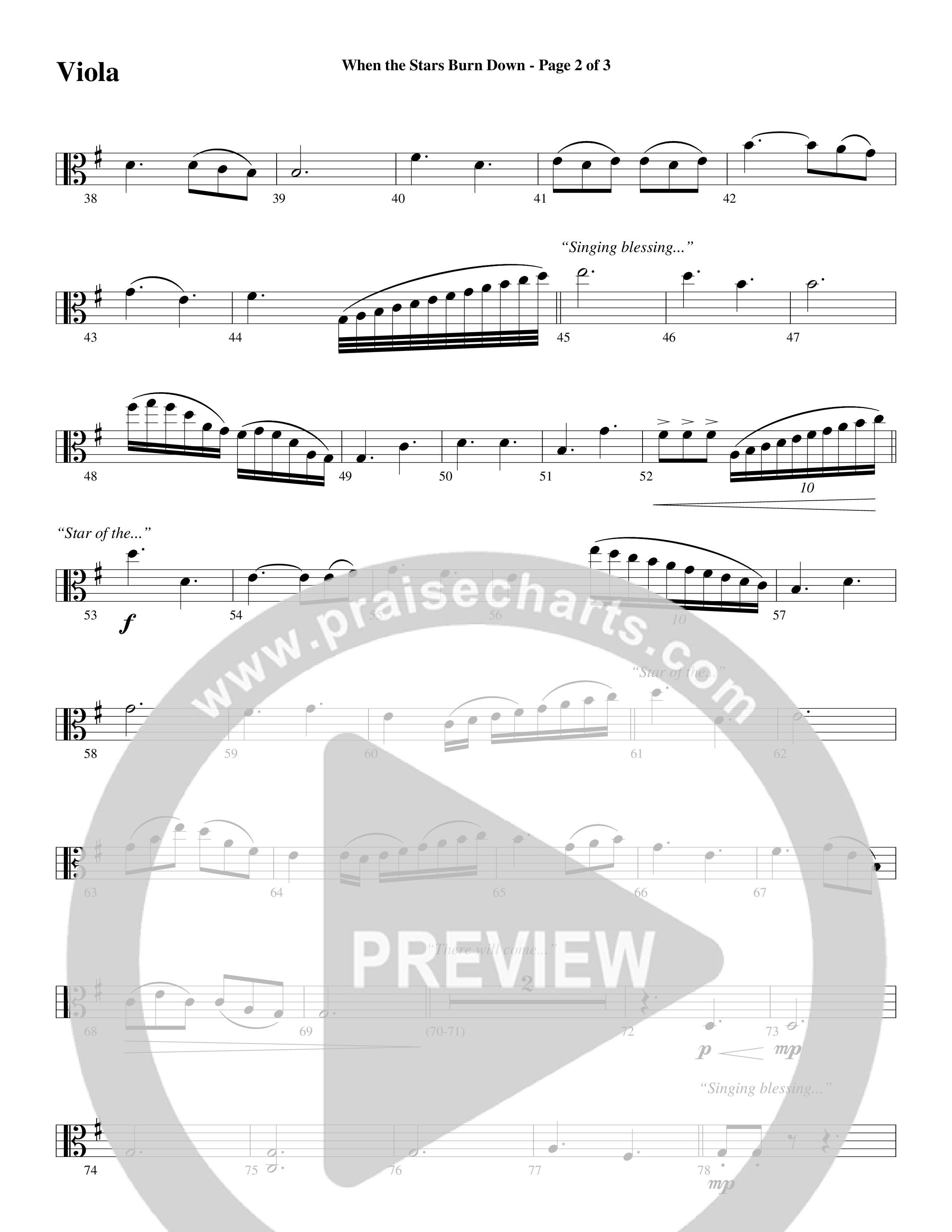 When The Stars Burn Down (Choral Anthem SATB) Viola (Word Music Choral / Arr. Daniel Semsen)