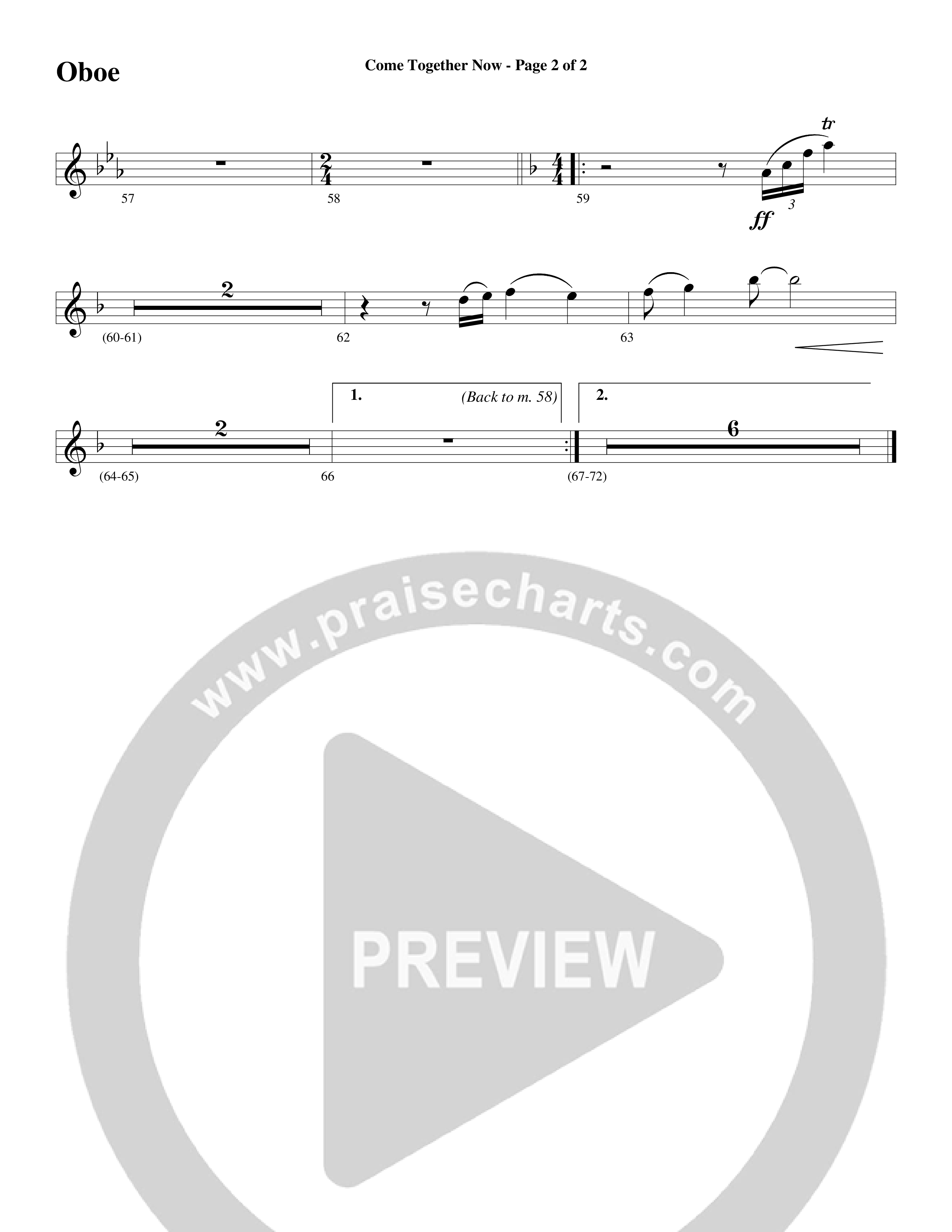 Come Together Now (Choral Anthem SATB) Oboe (Word Music Choral / Arr. Dave Williamson)