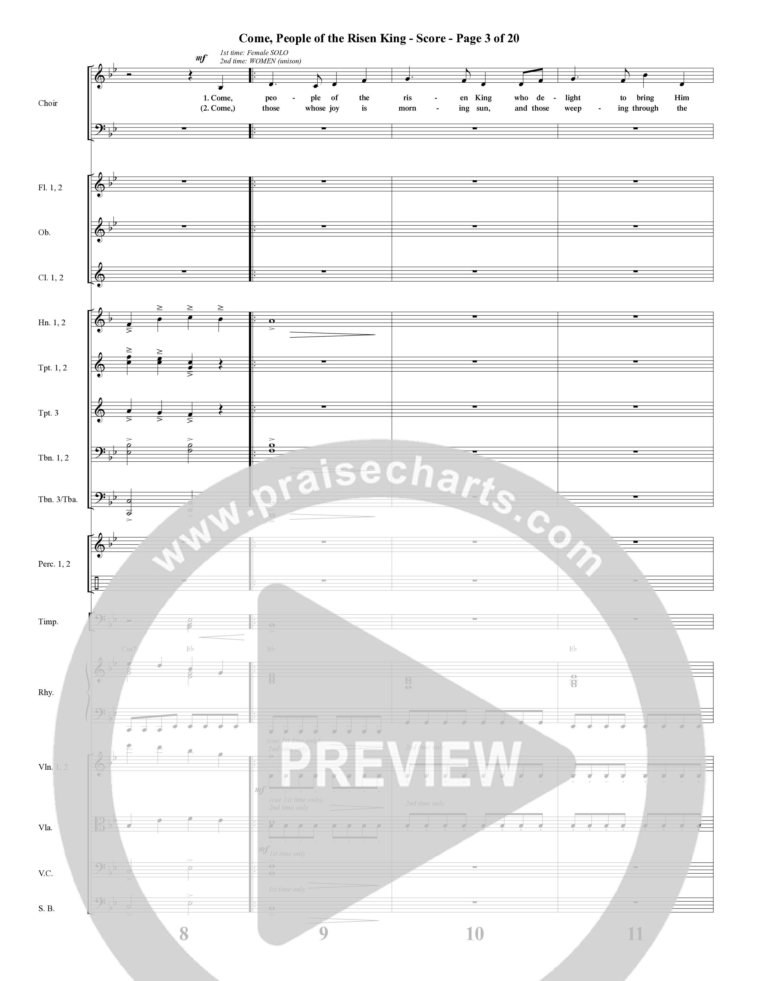 Come People Of The Risen King (Choral Anthem SATB) Orchestration (Word Music Choral / Arr. Robert Sterling)
