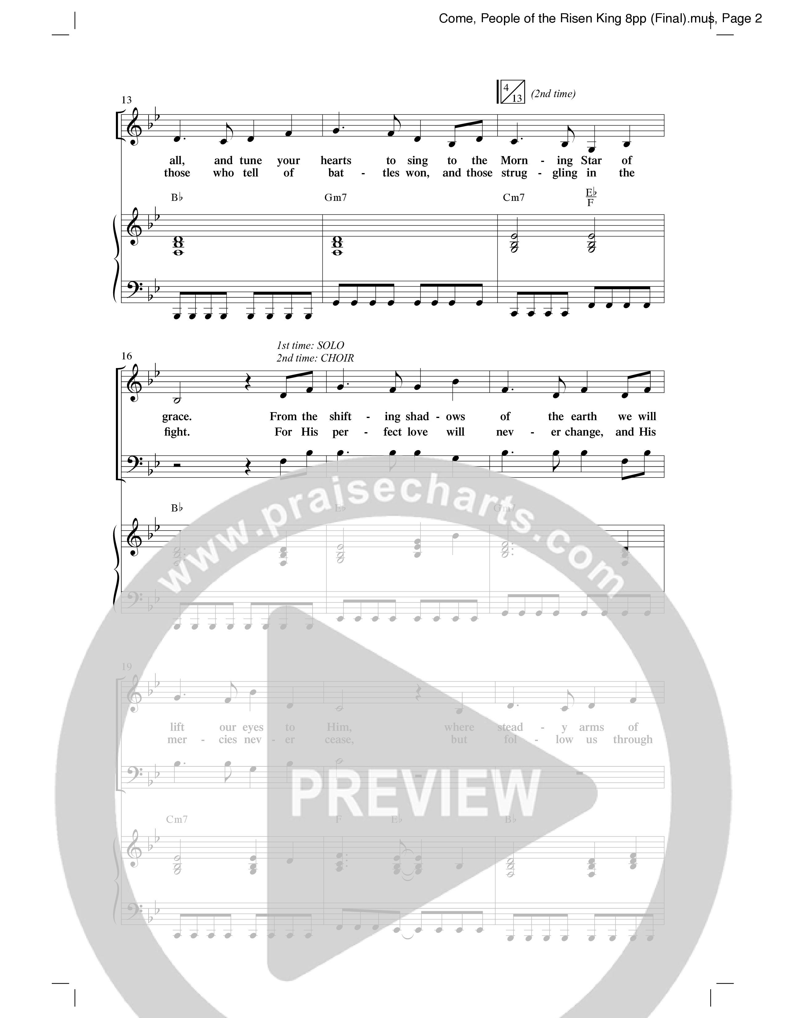 Come People Of The Risen King (Choral Anthem SATB) Anthem (SATB/Piano) (Word Music Choral / Arr. Robert Sterling)