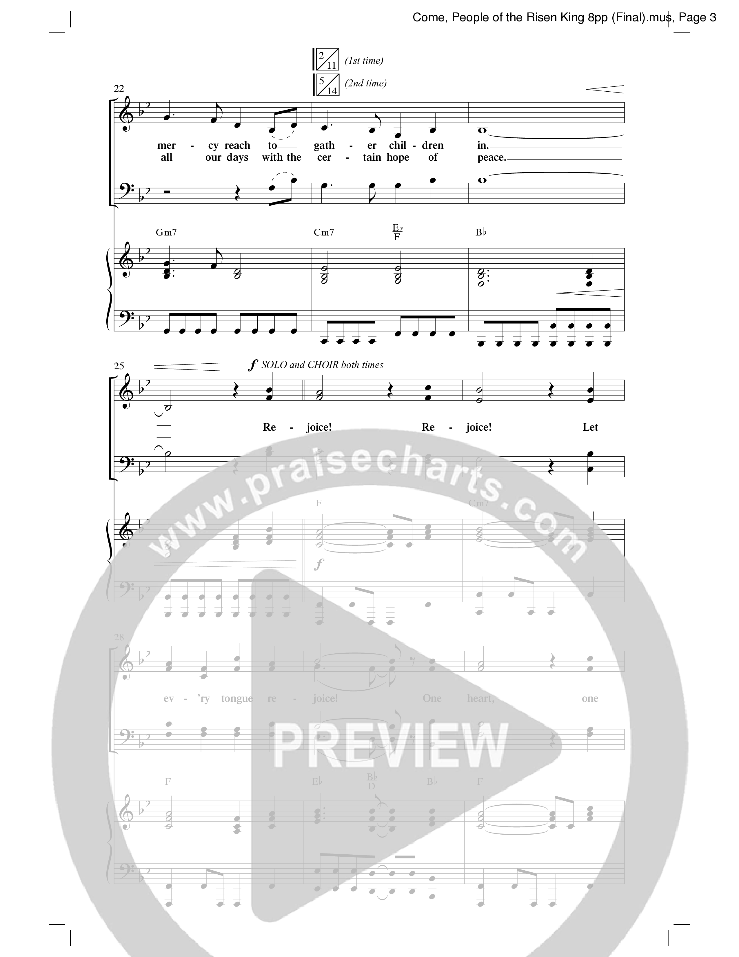 Come People Of The Risen King (Choral Anthem SATB) Anthem (SATB/Piano) (Word Music Choral / Arr. Robert Sterling)