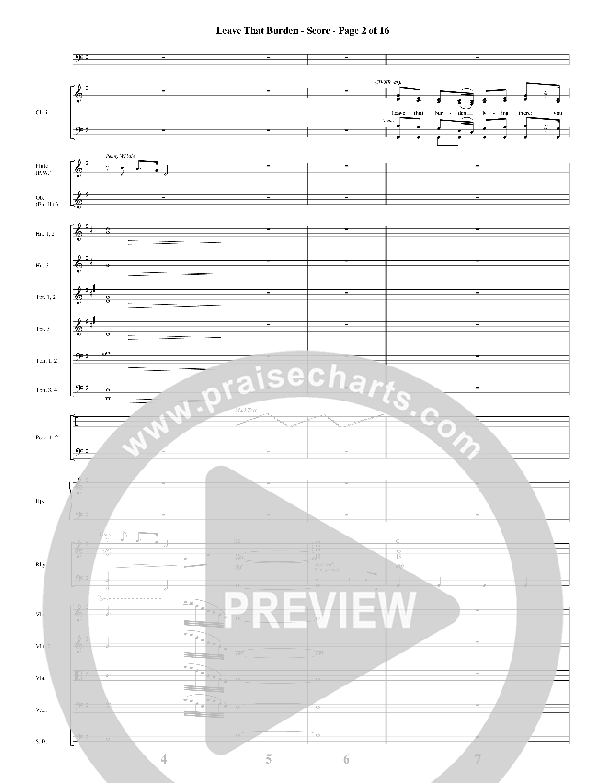Leave That Burden (Choral Anthem SATB) Orchestration (Word Music Choral / Arr. Lari Goss)