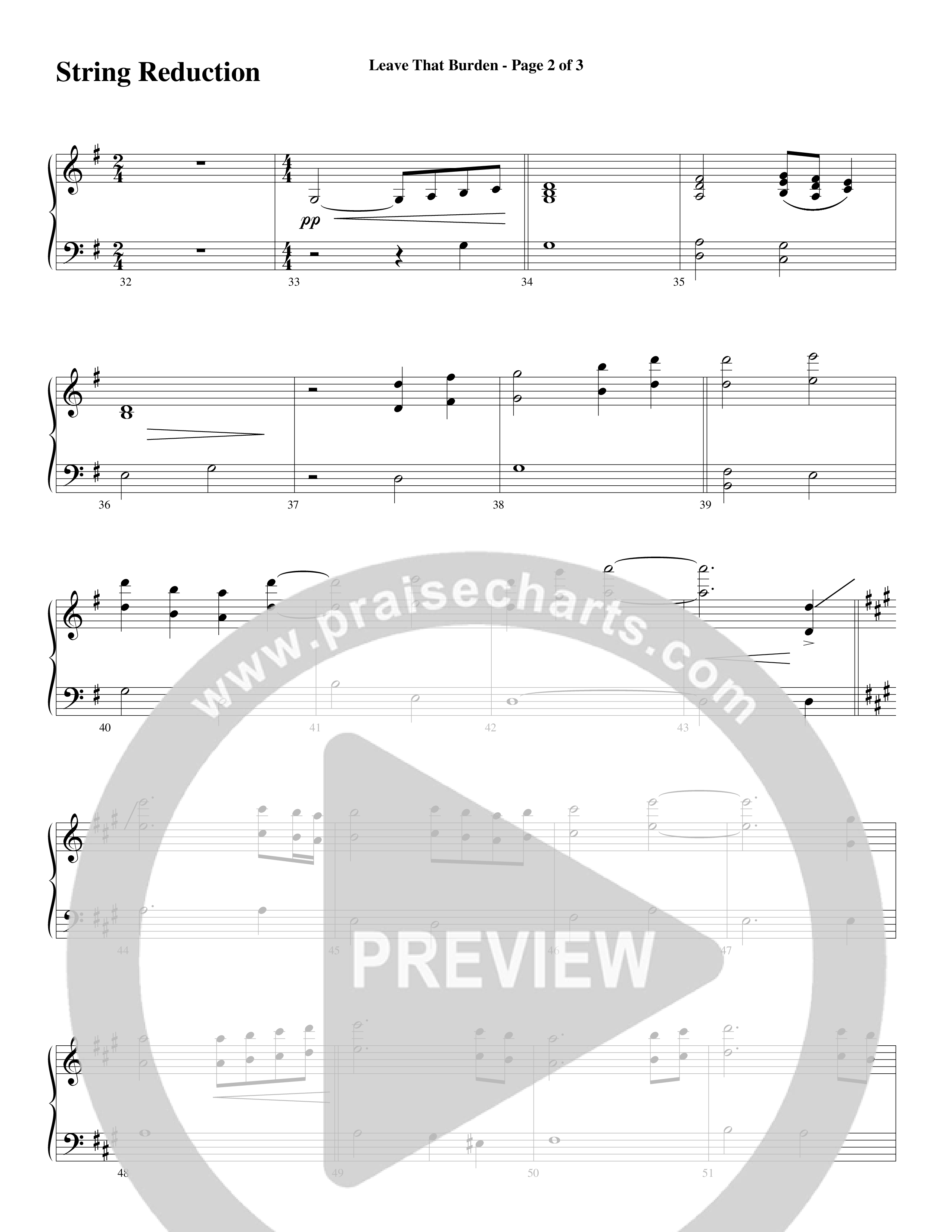 Leave That Burden (Choral Anthem SATB) String Reduction (Word Music Choral / Arr. Lari Goss)