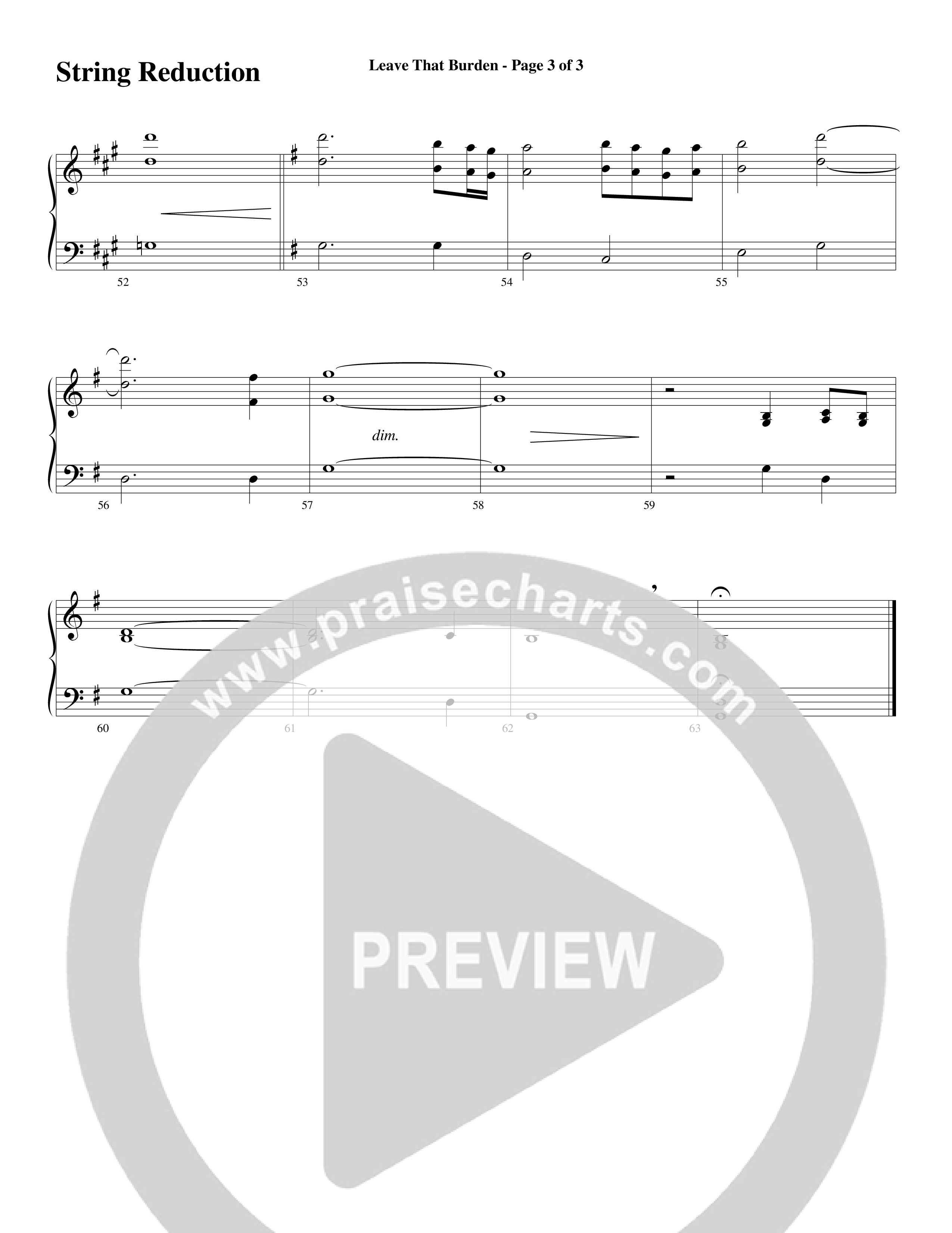 Leave That Burden (Choral Anthem SATB) String Reduction (Word Music Choral / Arr. Lari Goss)