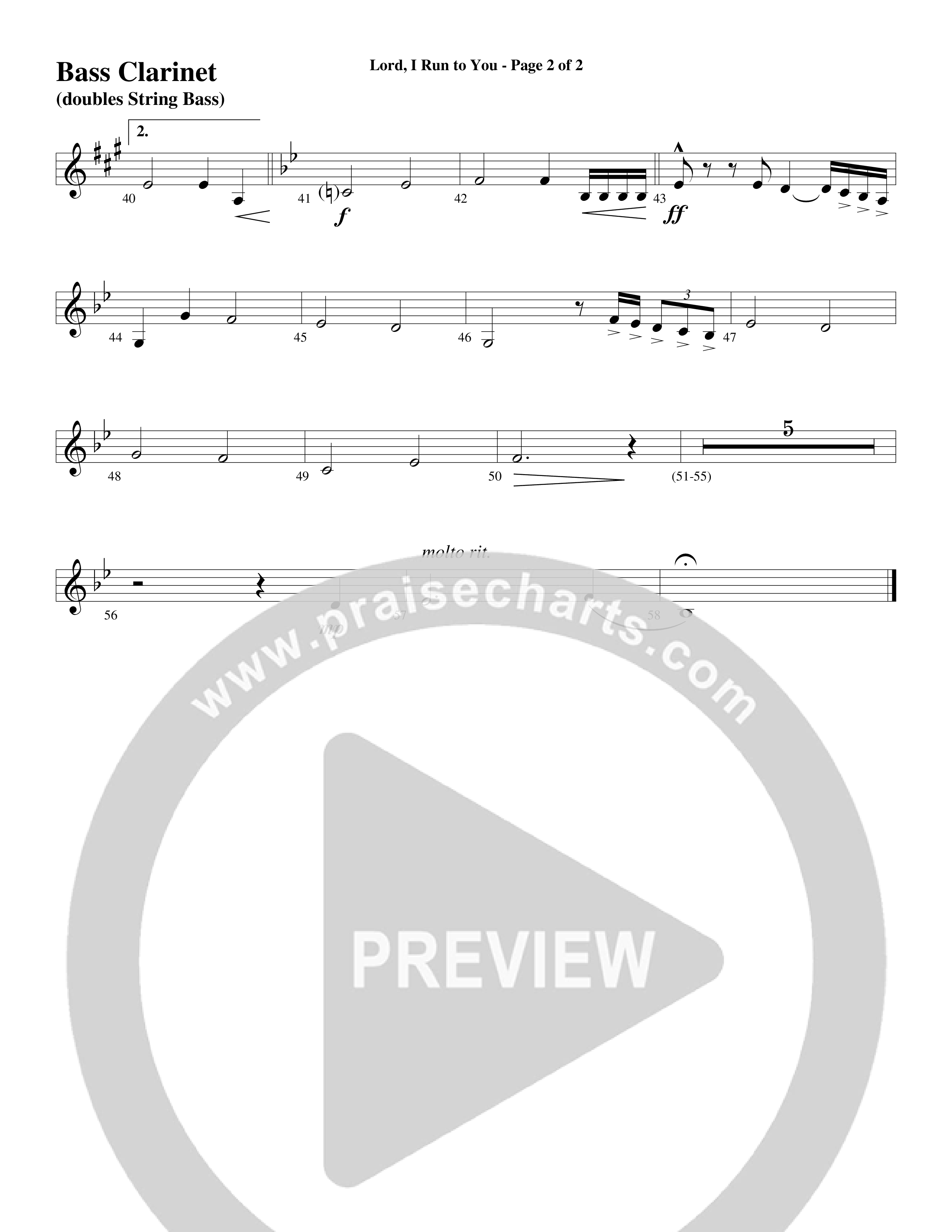 Lord I Run To You (Choral Anthem SATB) Bass Clarinet (Word Music Choral / Arr. Cliff Duren)