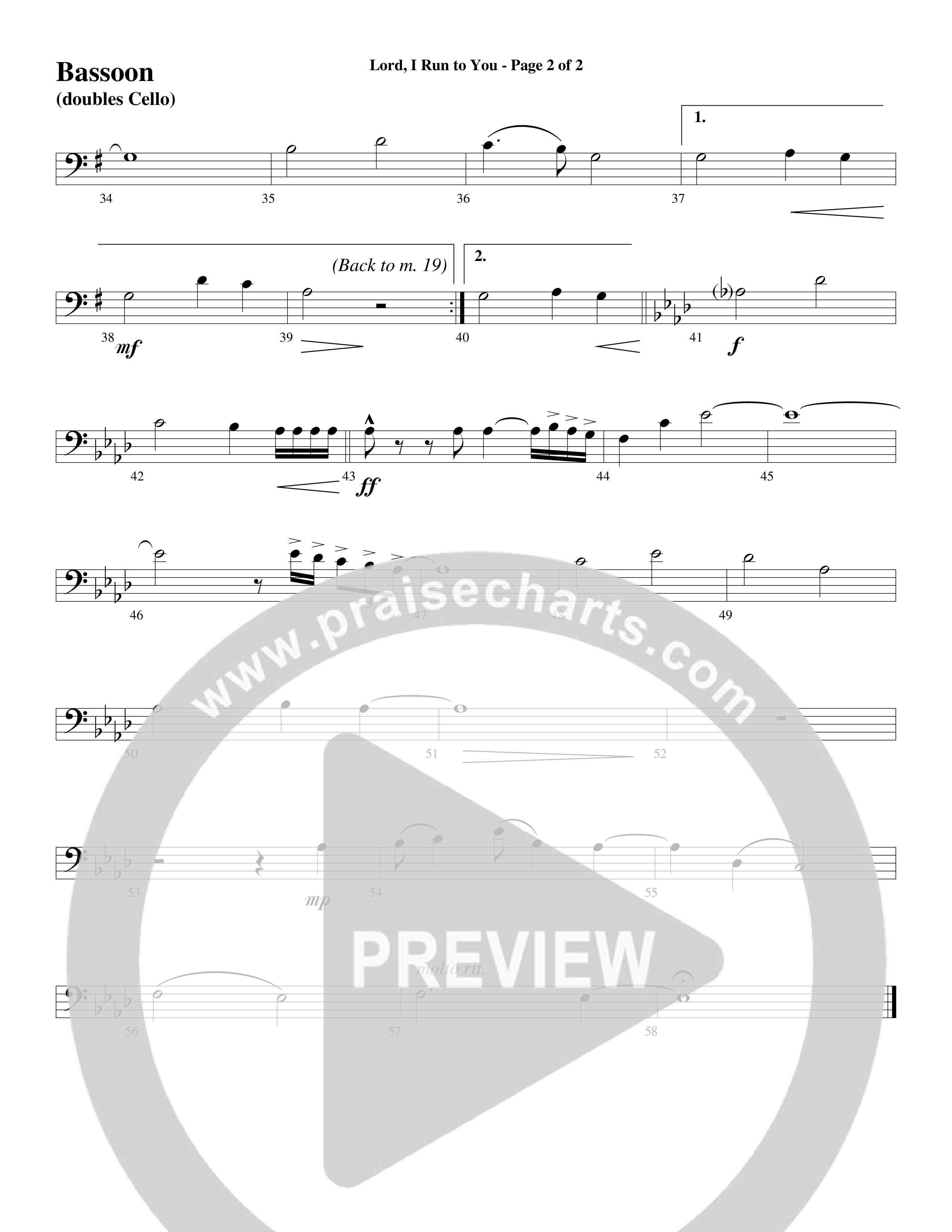 Lord I Run To You (Choral Anthem SATB) Bassoon (Word Music Choral / Arr. Cliff Duren)