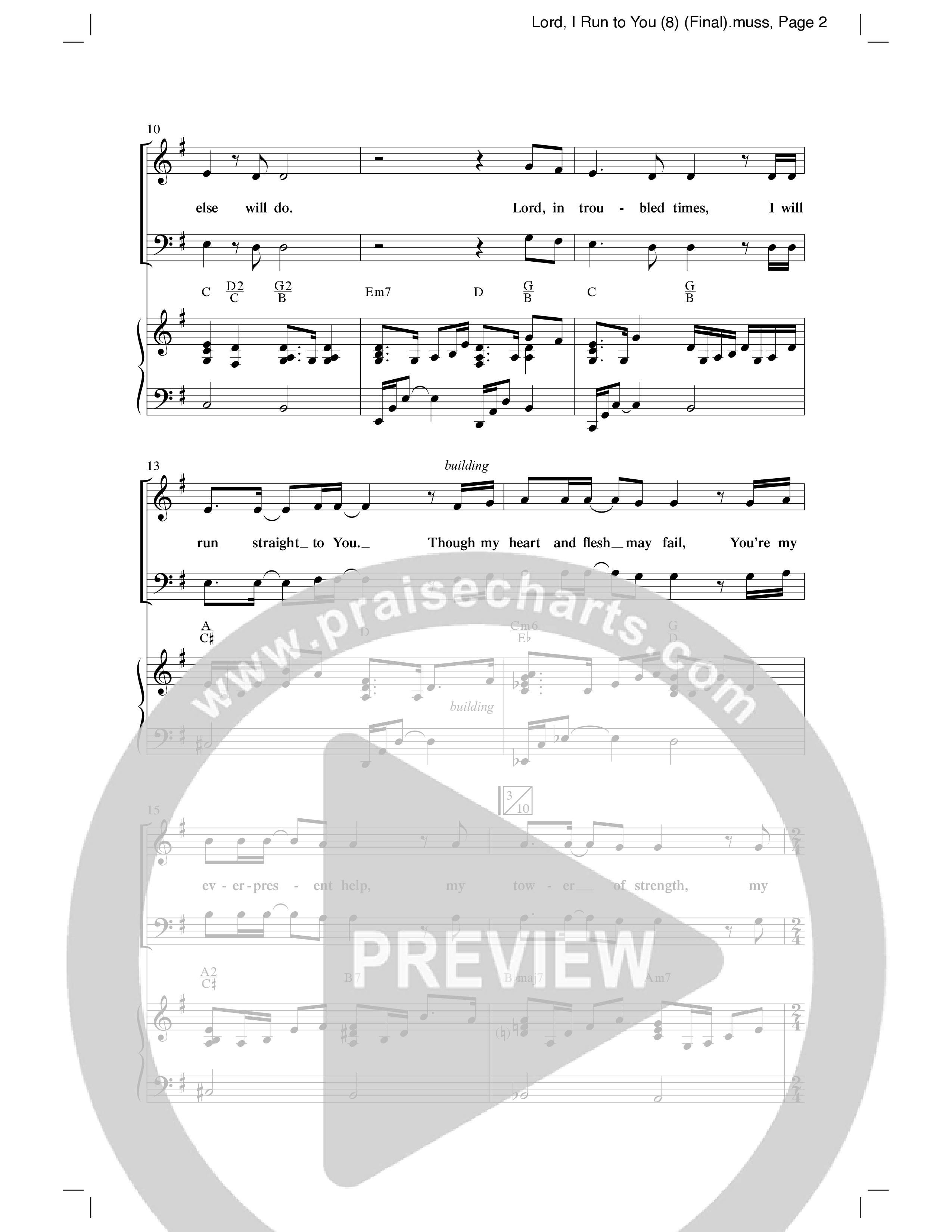 Lord I Run To You (Choral Anthem SATB) Anthem (SATB/Piano) (Word Music Choral / Arr. Cliff Duren)