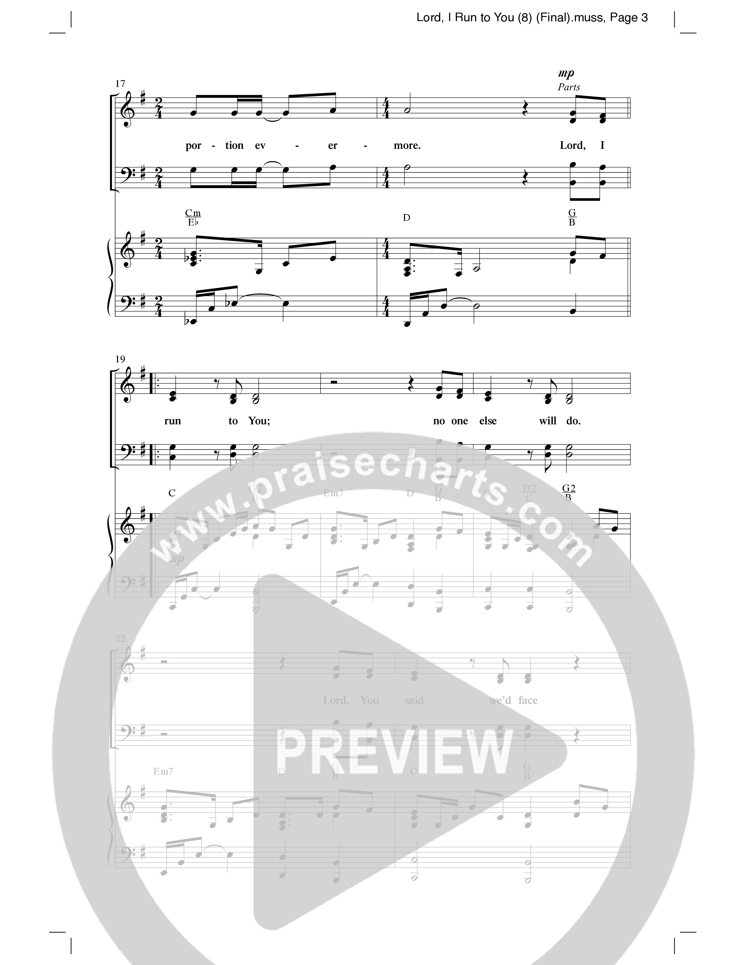 Lord I Run To You (Choral Anthem SATB) Anthem (SATB/Piano) (Word Music Choral / Arr. Cliff Duren)