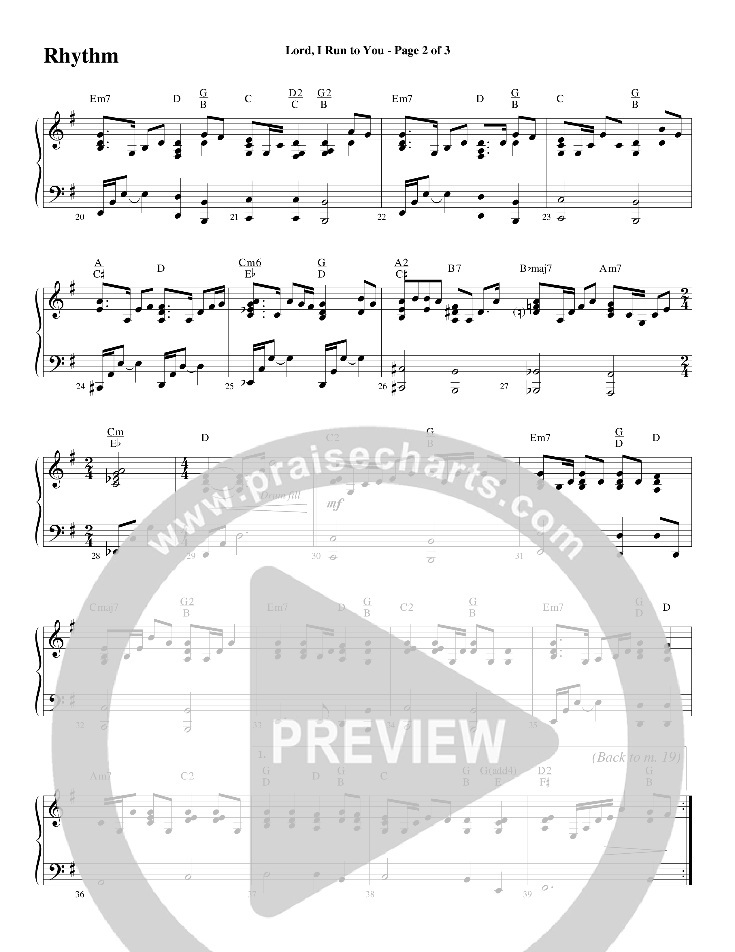 Lord I Run To You (Choral Anthem SATB) Rhythm Chart (Word Music Choral / Arr. Cliff Duren)