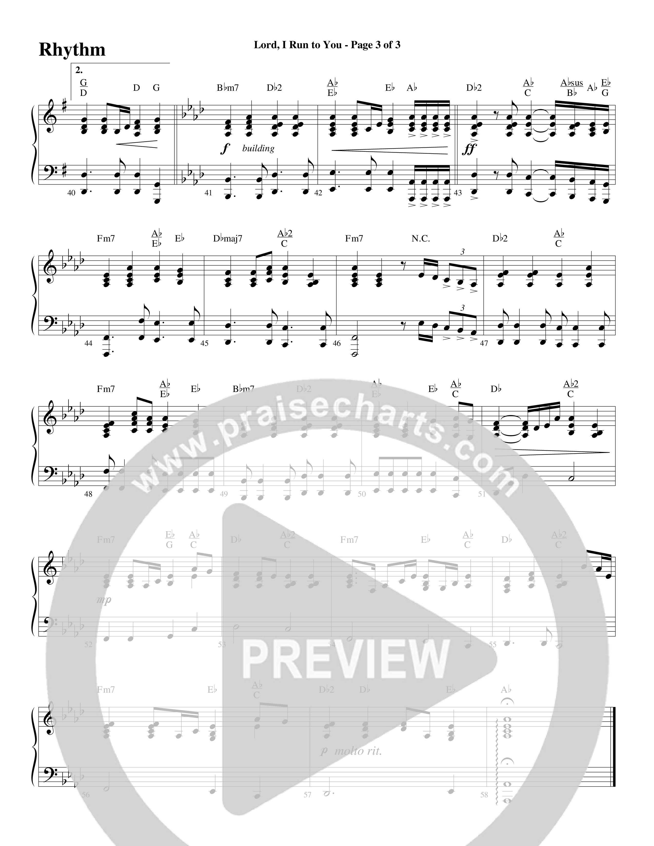 Lord I Run To You (Choral Anthem SATB) Rhythm Chart (Word Music Choral / Arr. Cliff Duren)