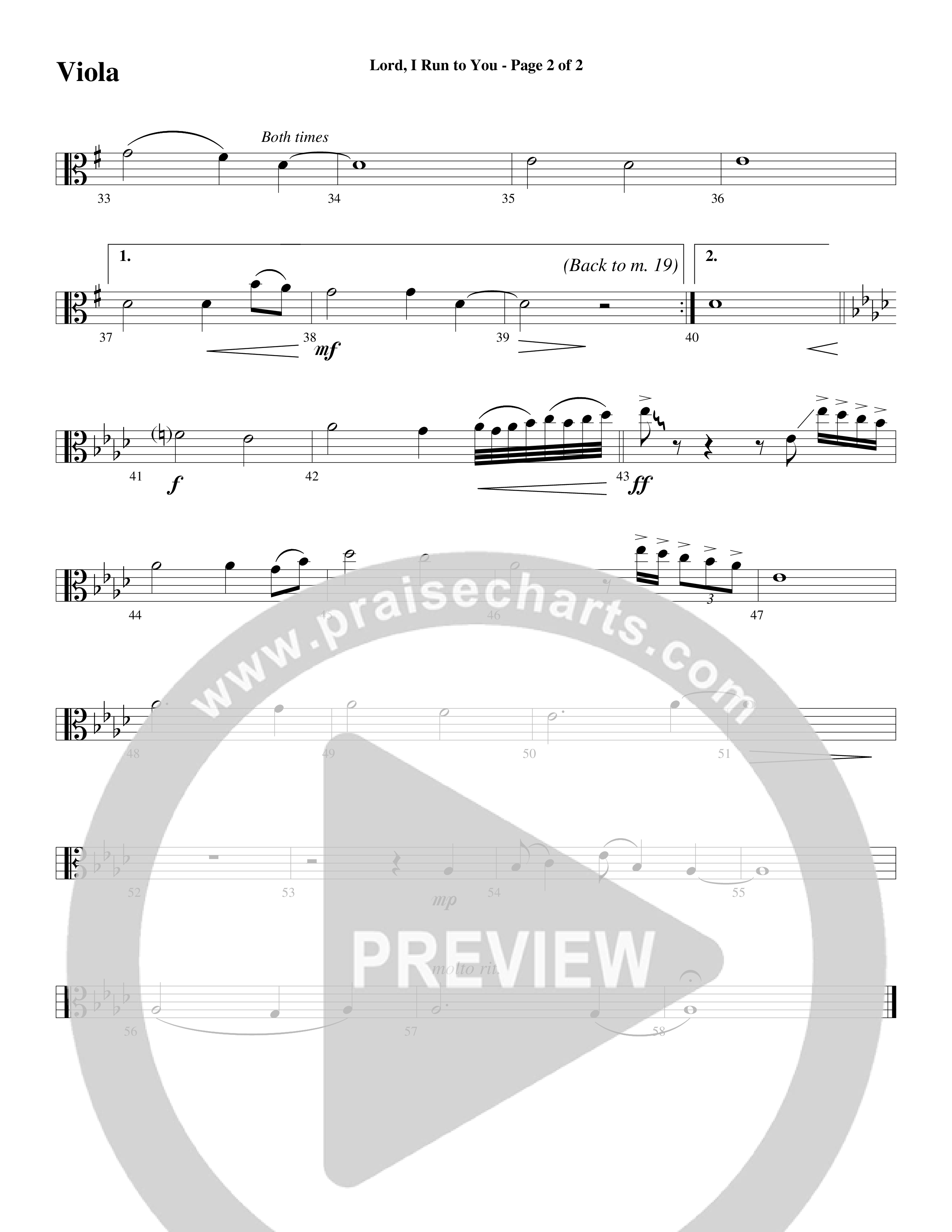 Lord I Run To You (Choral Anthem SATB) Viola (Word Music Choral / Arr. Cliff Duren)