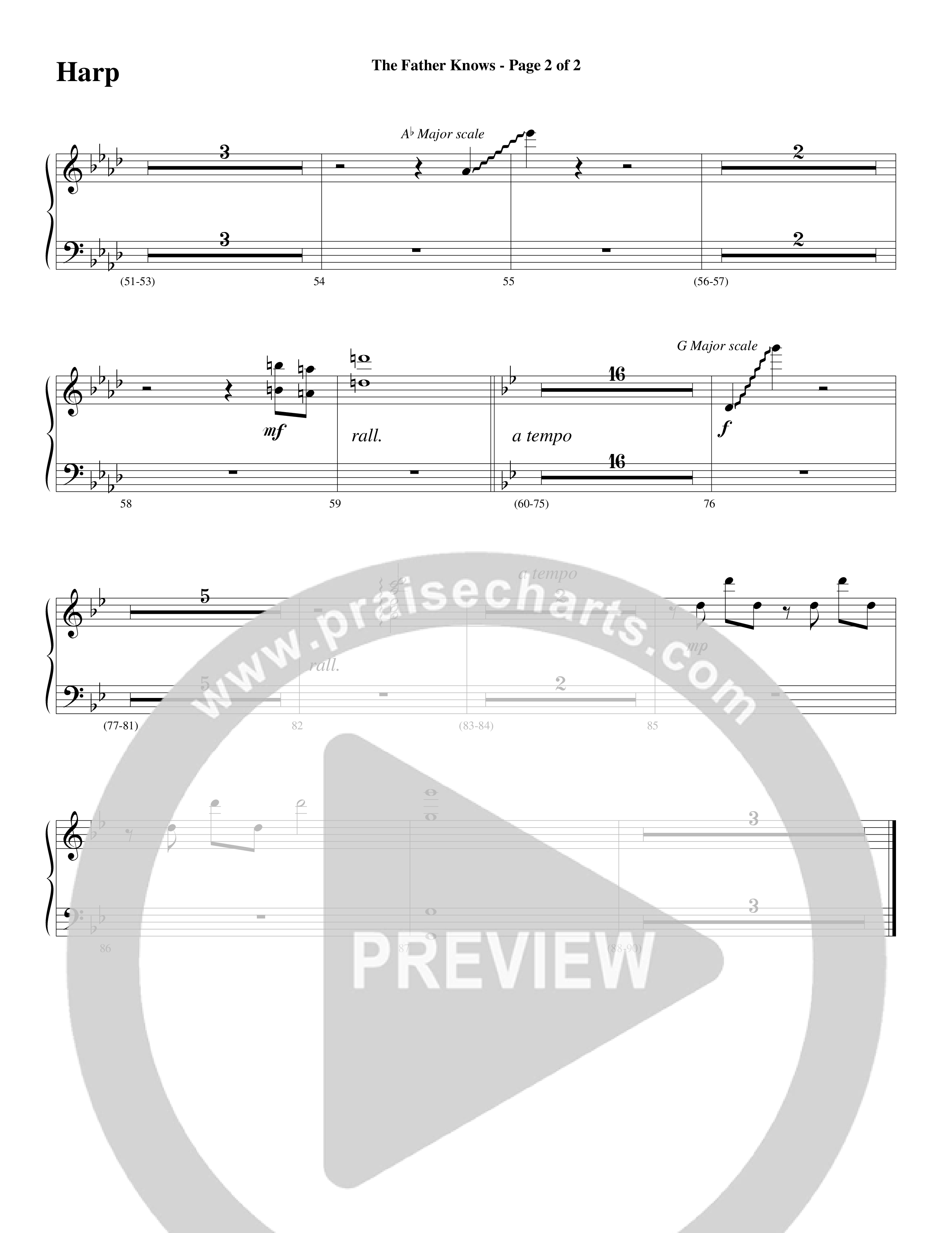 The Father Knows (Choral Anthem SATB) Harp (Word Music Choral / Arr. Marty Parks)
