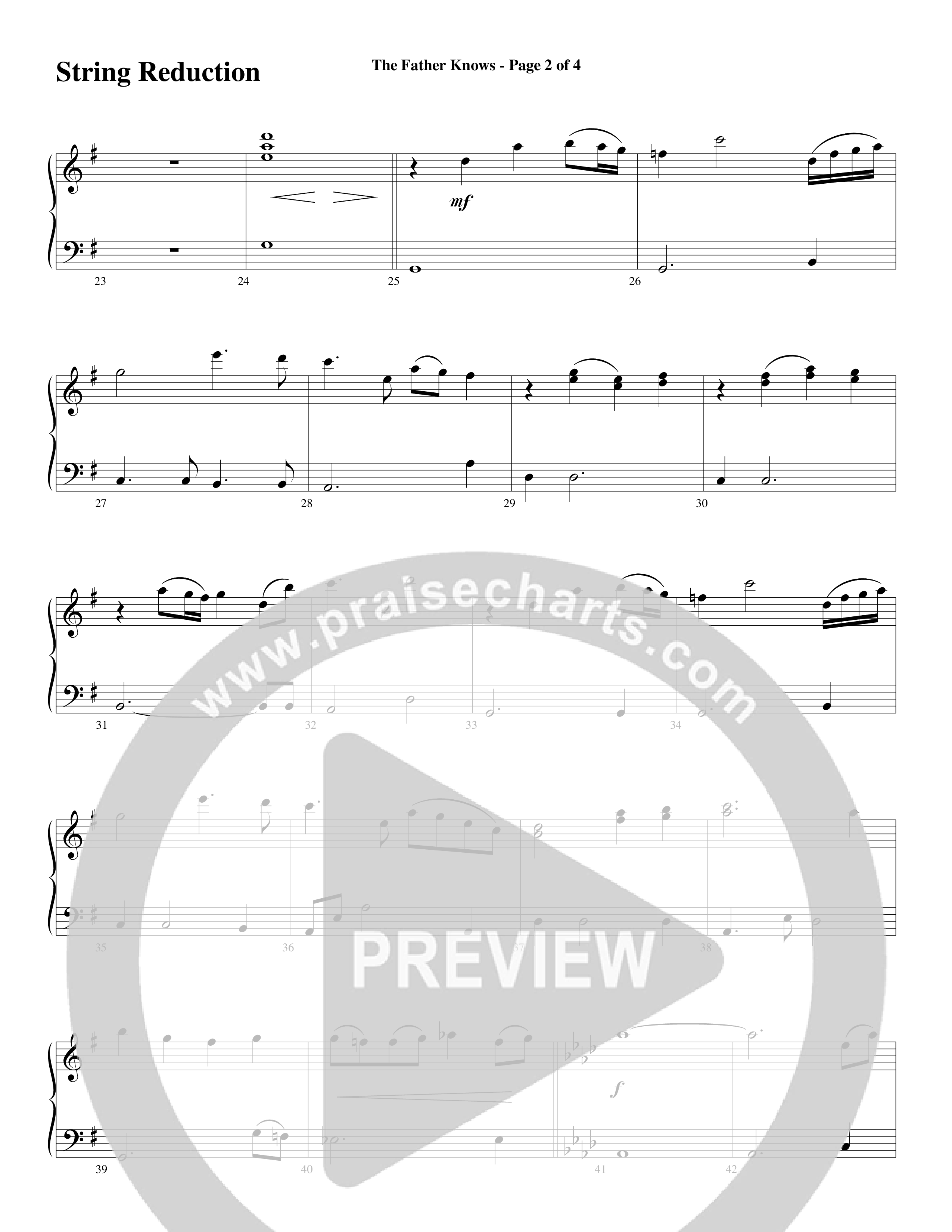 The Father Knows (Choral Anthem SATB) String Reduction (Word Music Choral / Arr. Marty Parks)