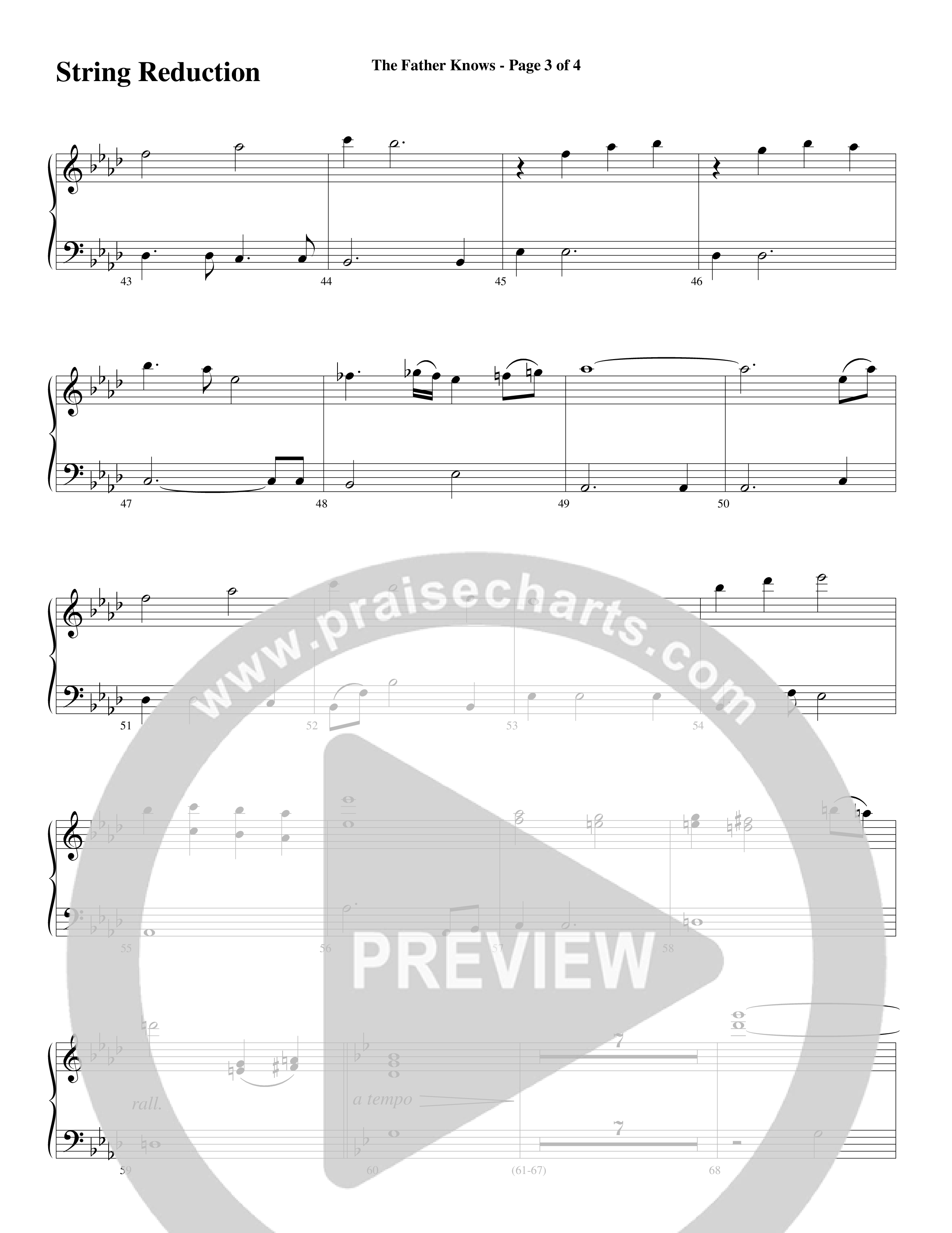 The Father Knows (Choral Anthem SATB) String Reduction (Word Music Choral / Arr. Marty Parks)
