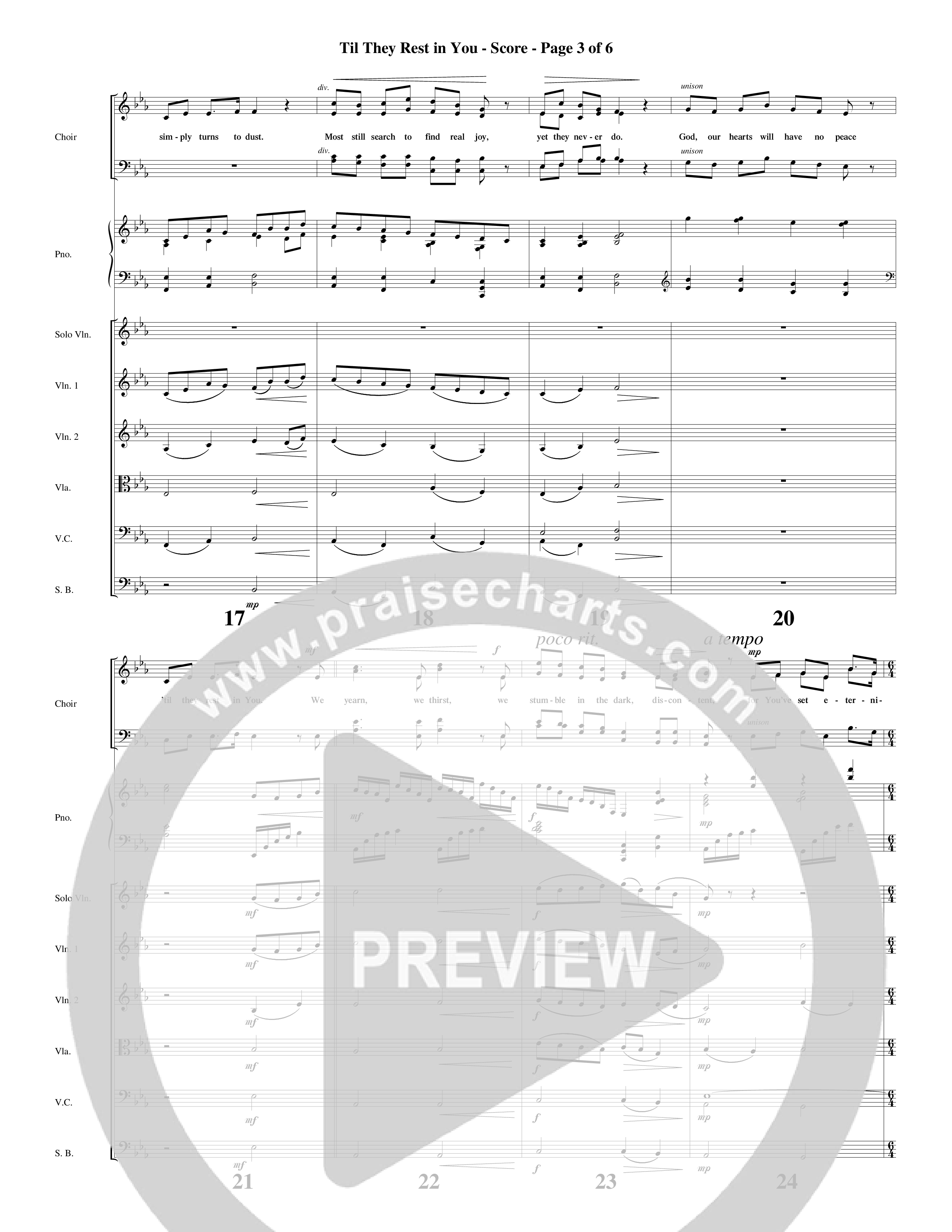 Til They Rest in You (Choral Anthem SATB) Orchestration (Word Music Choral / Arr. Phillip Keveren)