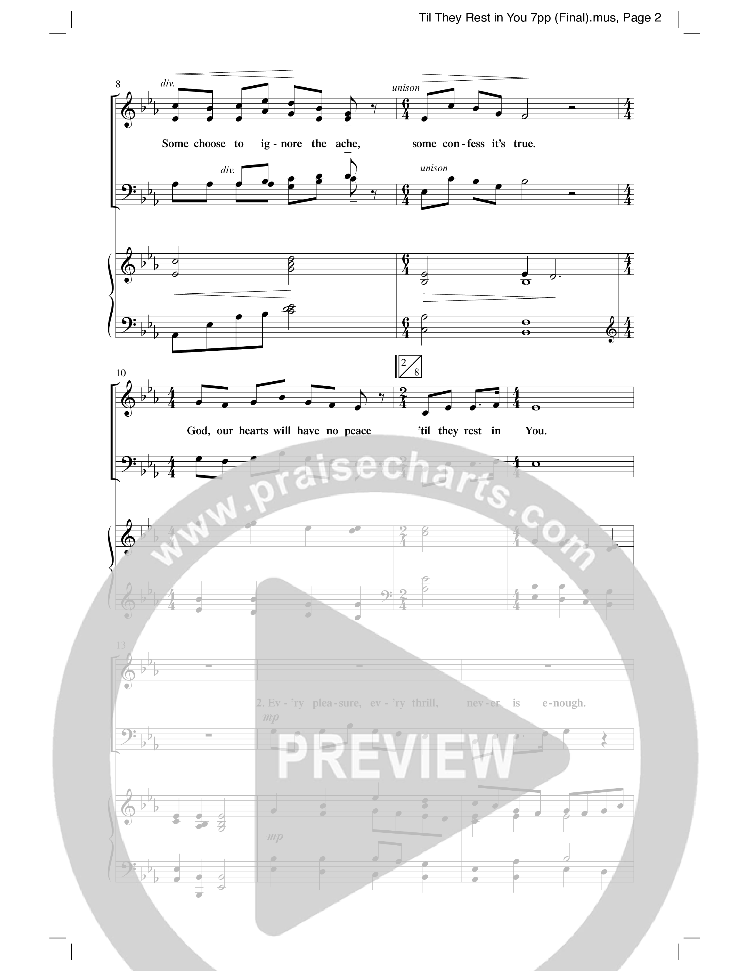 Til They Rest in You (Choral Anthem SATB) Anthem (SATB/Piano) (Word Music Choral / Arr. Phillip Keveren)
