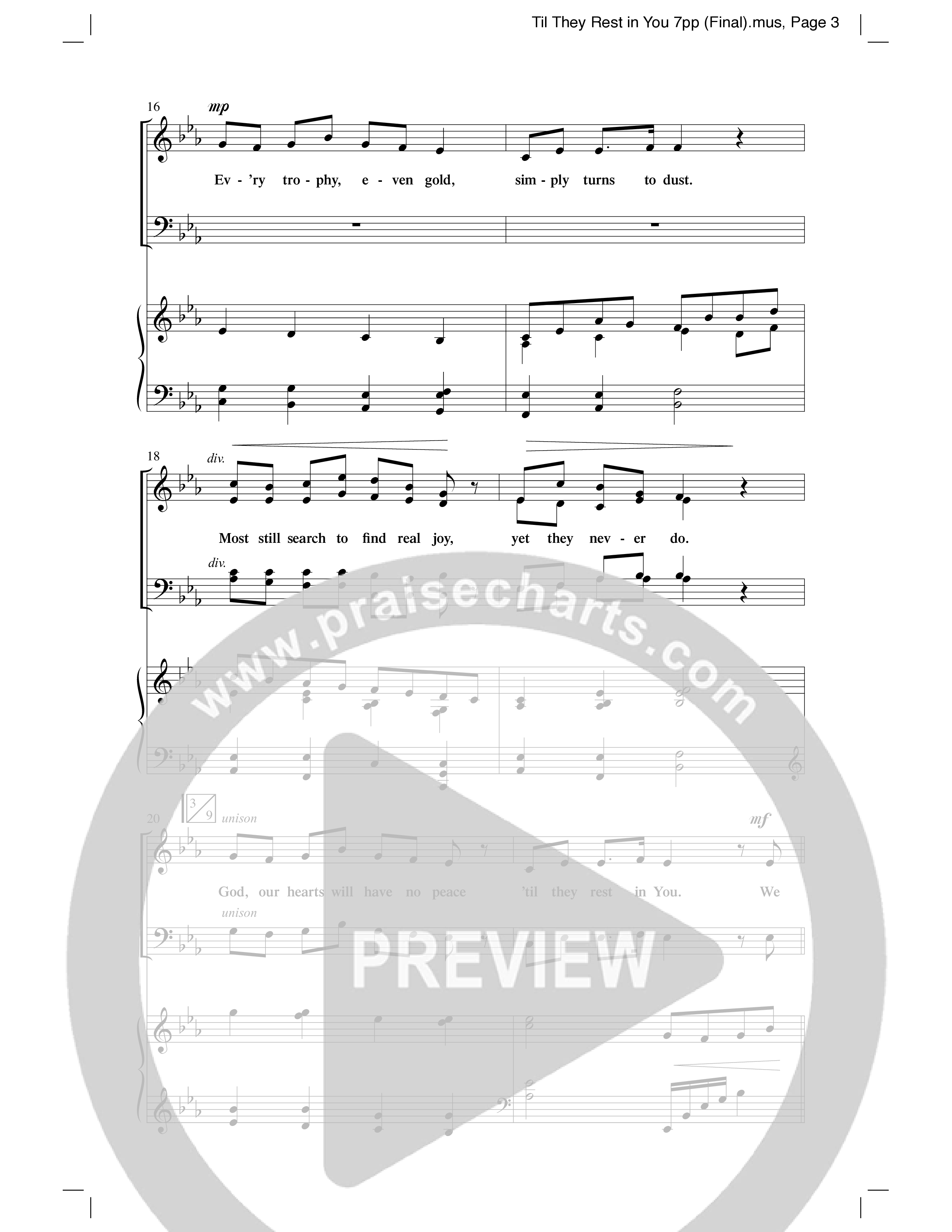 Til They Rest in You (Choral Anthem SATB) Anthem (SATB/Piano) (Word Music Choral / Arr. Phillip Keveren)