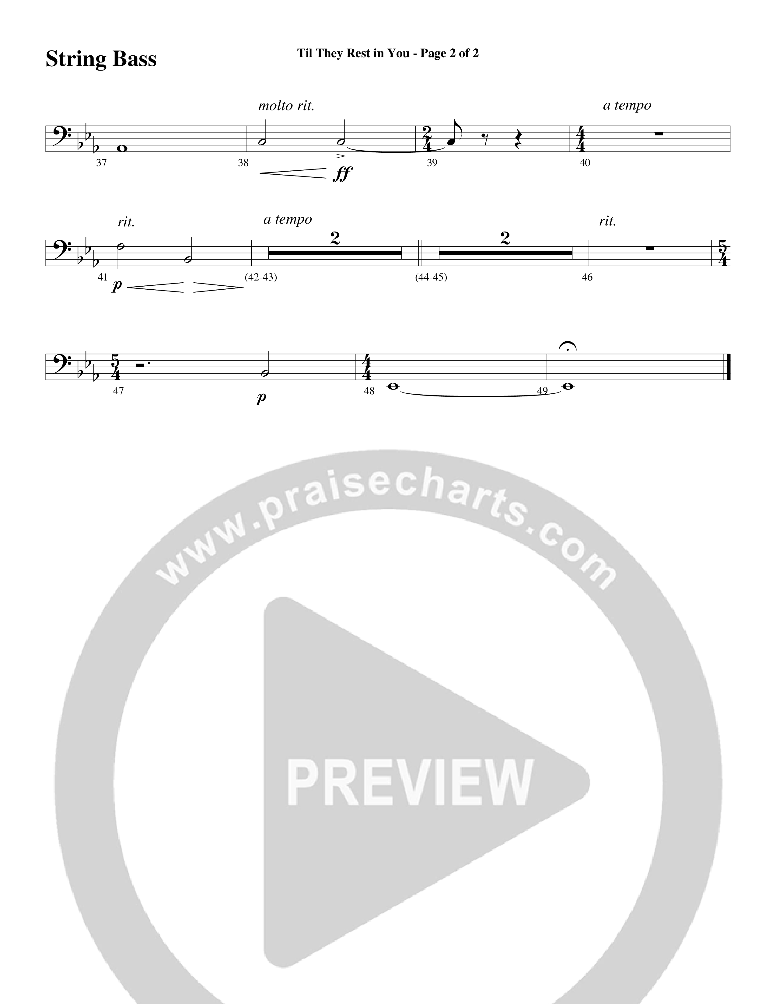 Til They Rest in You (Choral Anthem SATB) String Bass (Word Music Choral / Arr. Phillip Keveren)