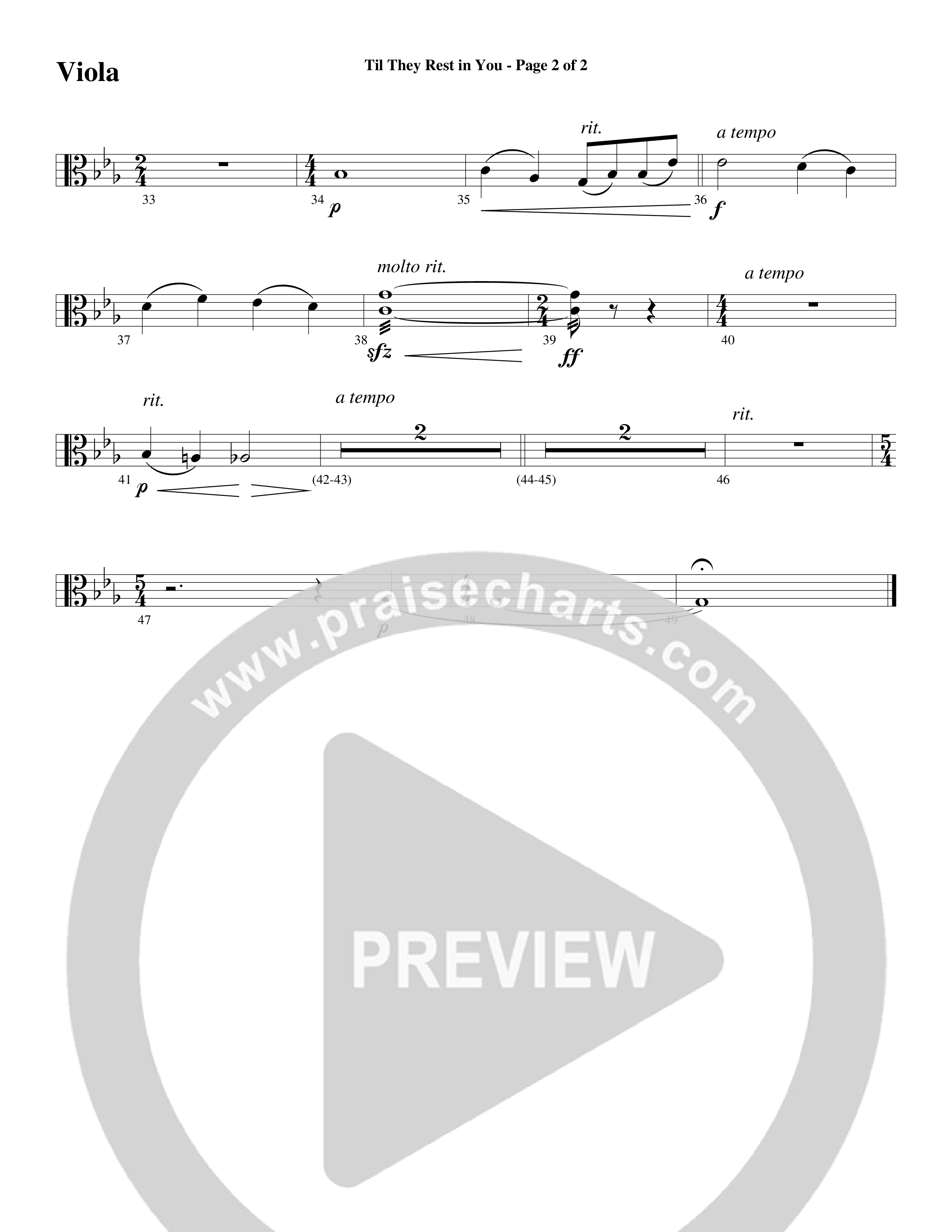 Til They Rest in You (Choral Anthem SATB) Viola (Word Music Choral / Arr. Phillip Keveren)