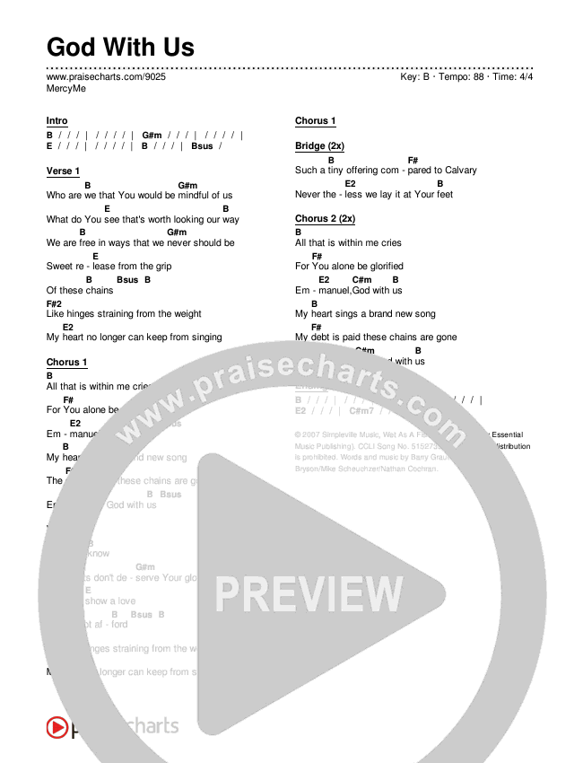 God With Us Chords & Lyrics (MercyMe)