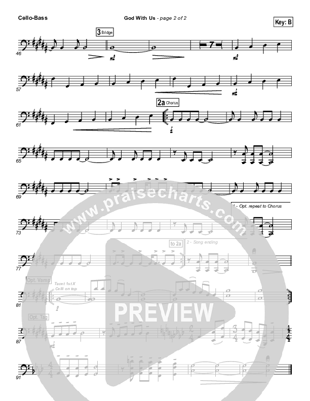 God With Us Cello/Bass (MercyMe)