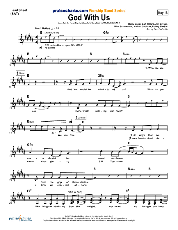 God With Us Lead Sheet (SAT) (MercyMe)