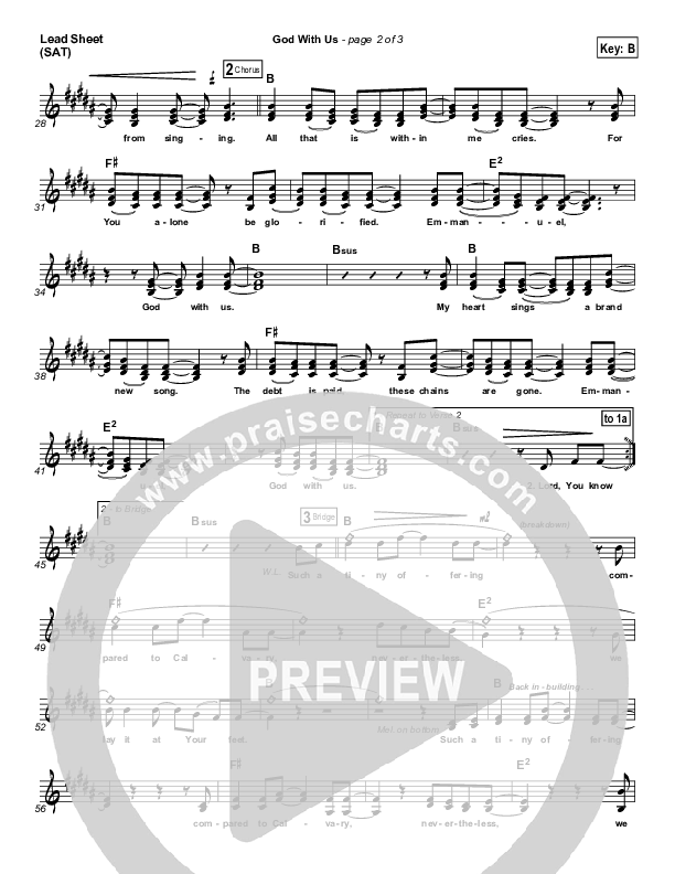 God With Us Lead Sheet (SAT) (MercyMe)
