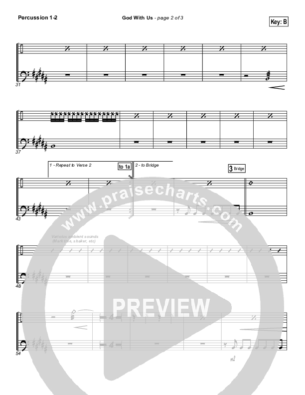 God With Us Percussion 1/2 (MercyMe)