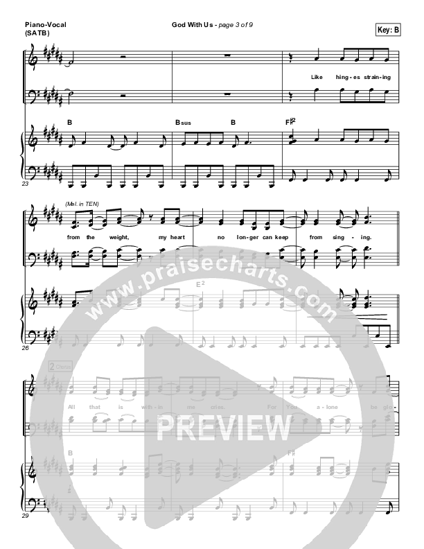 God With Us Piano/Vocal (SATB) (MercyMe)