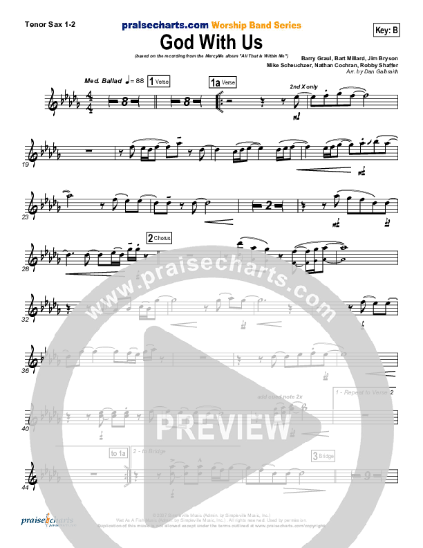 God With Us Tenor Sax 1/2 (MercyMe)