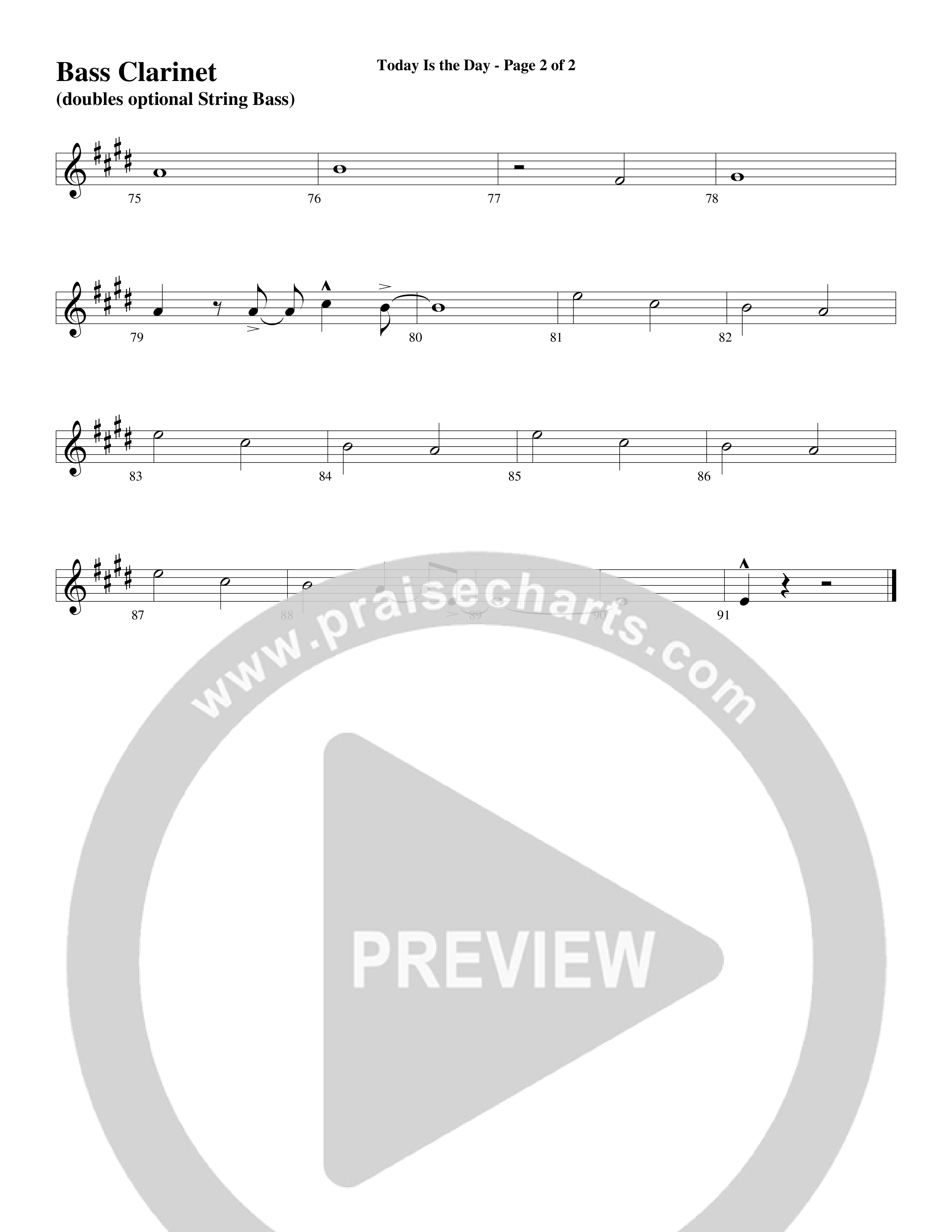 Today Is The Day (Choral Anthem SATB) Bass Clarinet (Word Music Choral / Arr. Cliff Duren)