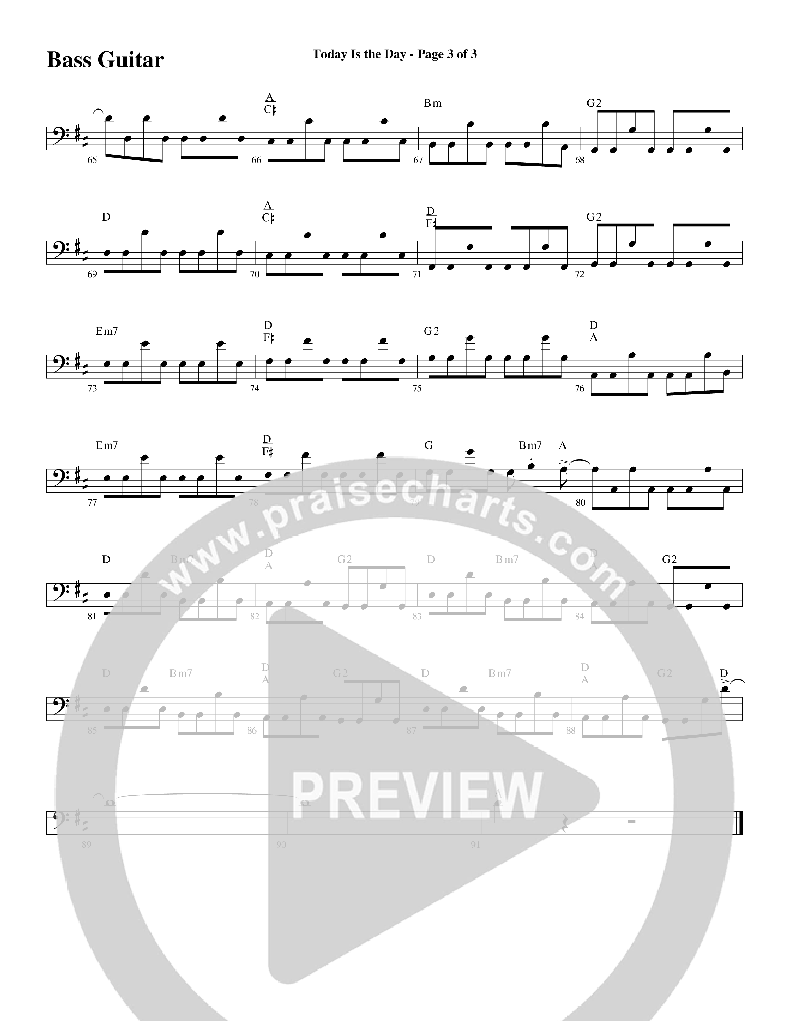 Today Is The Day (Choral Anthem SATB) Bass Guitar (Word Music Choral / Arr. Cliff Duren)