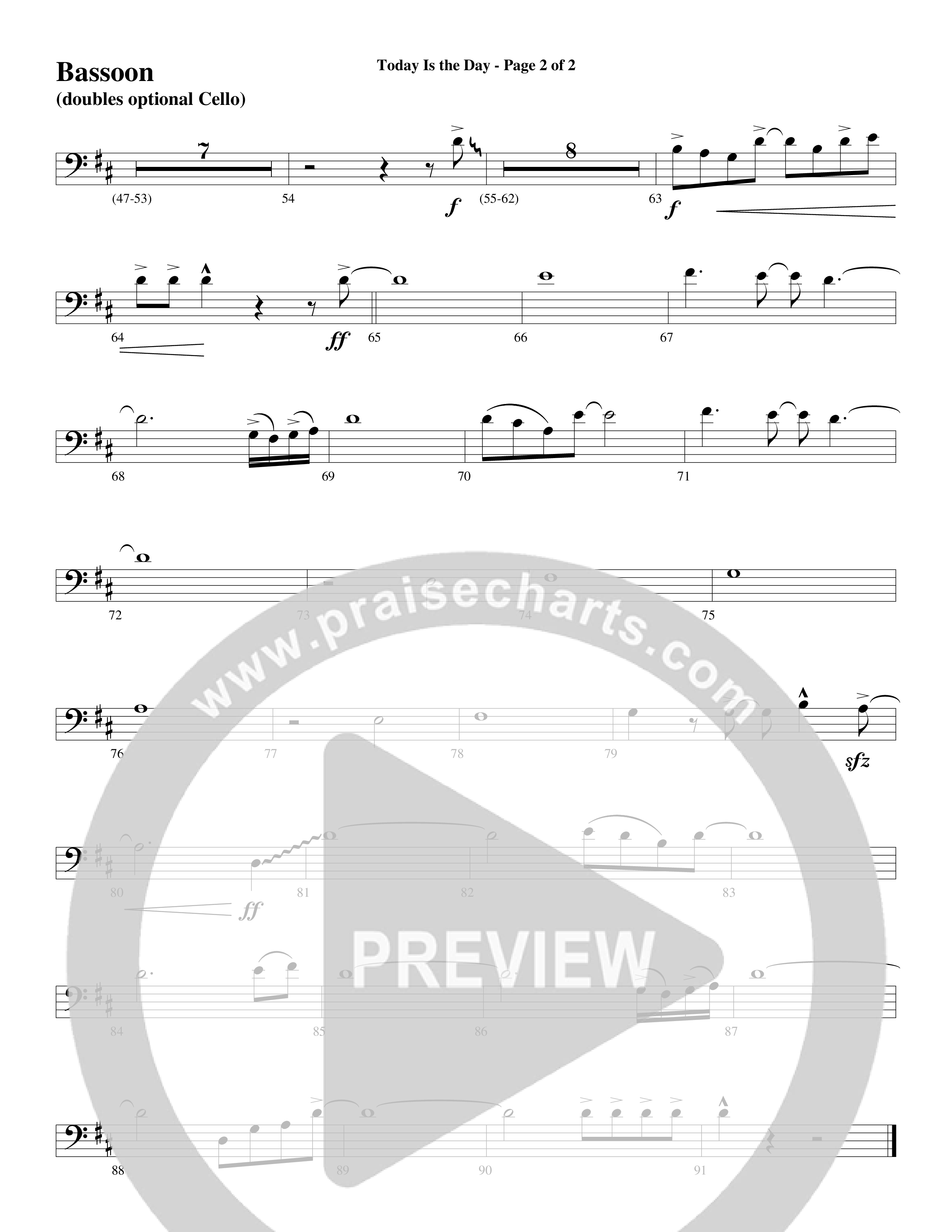 Today Is The Day (Choral Anthem SATB) Bassoon (Word Music Choral / Arr. Cliff Duren)
