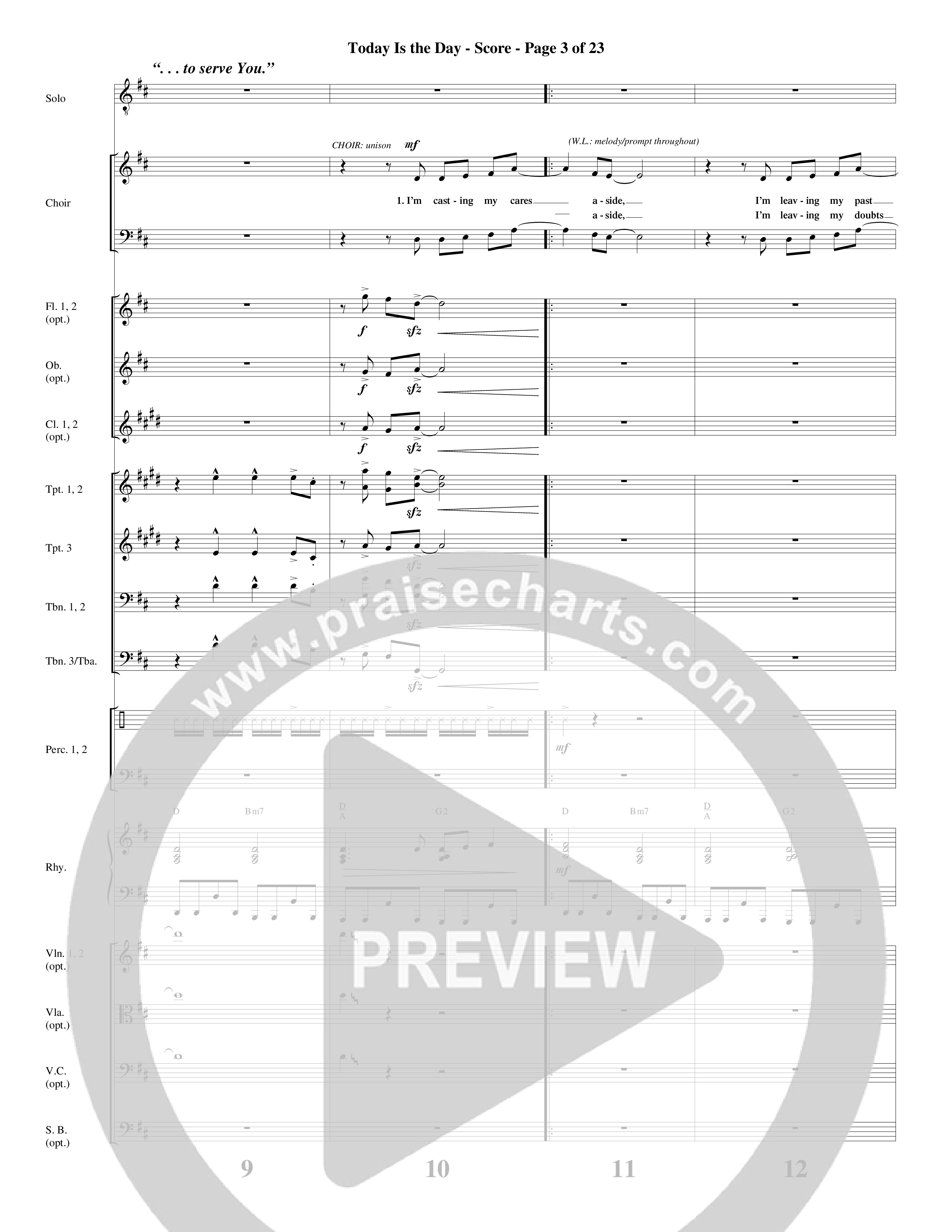 Today Is The Day (Choral Anthem SATB) Orchestration (Word Music Choral / Arr. Cliff Duren)