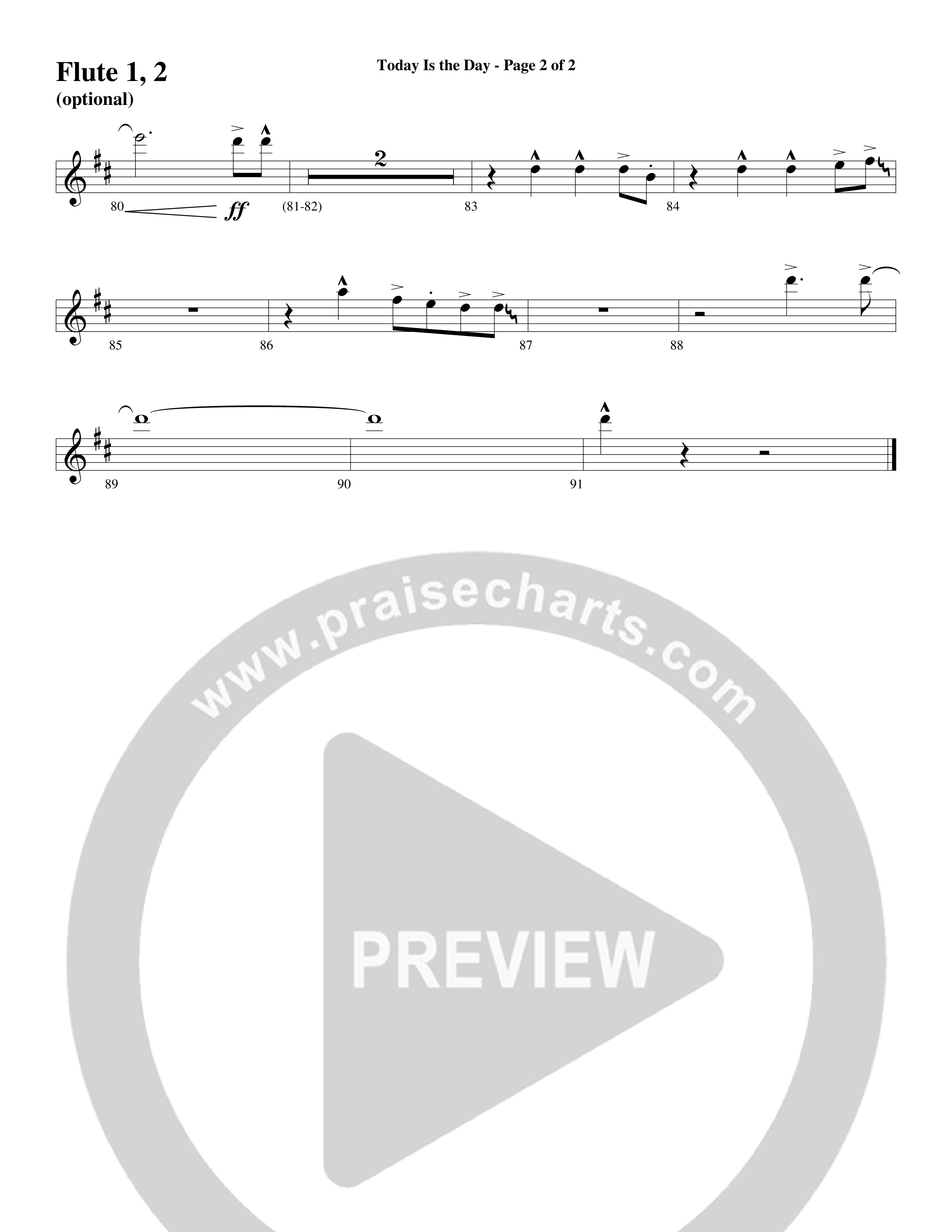 Today Is The Day (Choral Anthem SATB) Flute 1/2 (Word Music Choral / Arr. Cliff Duren)