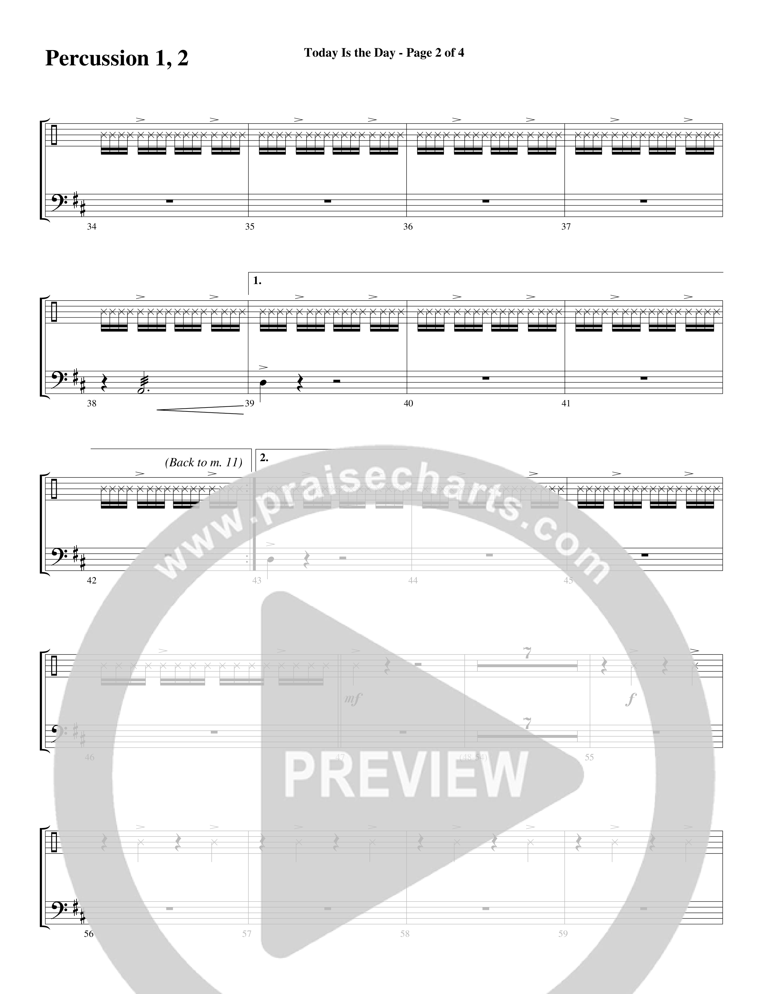 Today Is The Day (Choral Anthem SATB) Percussion 1/2 (Word Music Choral / Arr. Cliff Duren)