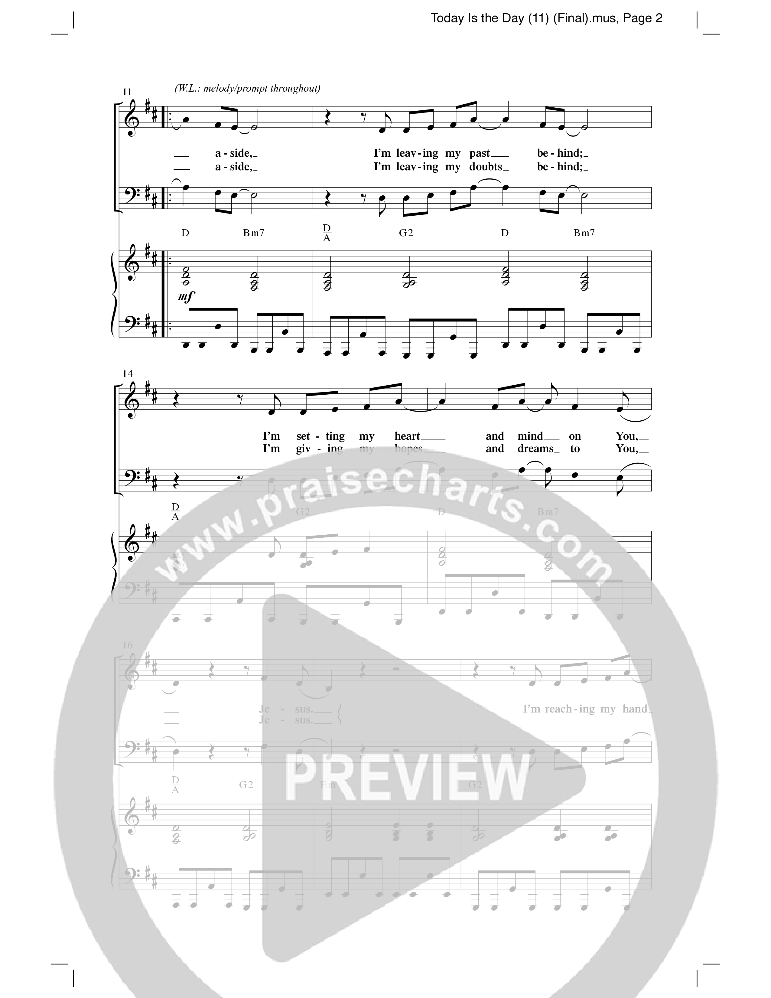 Today Is The Day (Choral Anthem SATB) Anthem (SATB/Piano) (Word Music Choral / Arr. Cliff Duren)