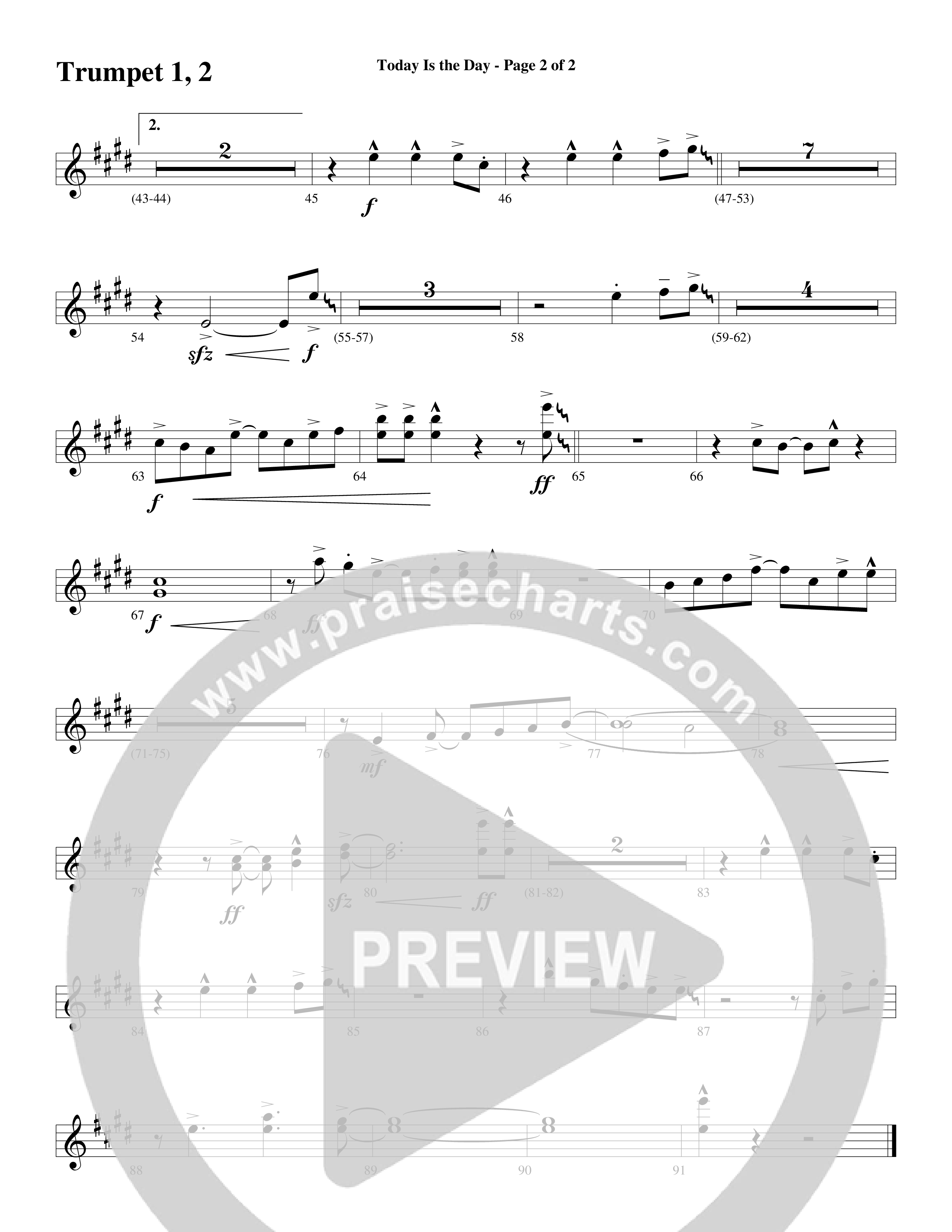 Today Is The Day (Choral Anthem SATB) Trumpet (Word Music Choral / Arr. Cliff Duren)