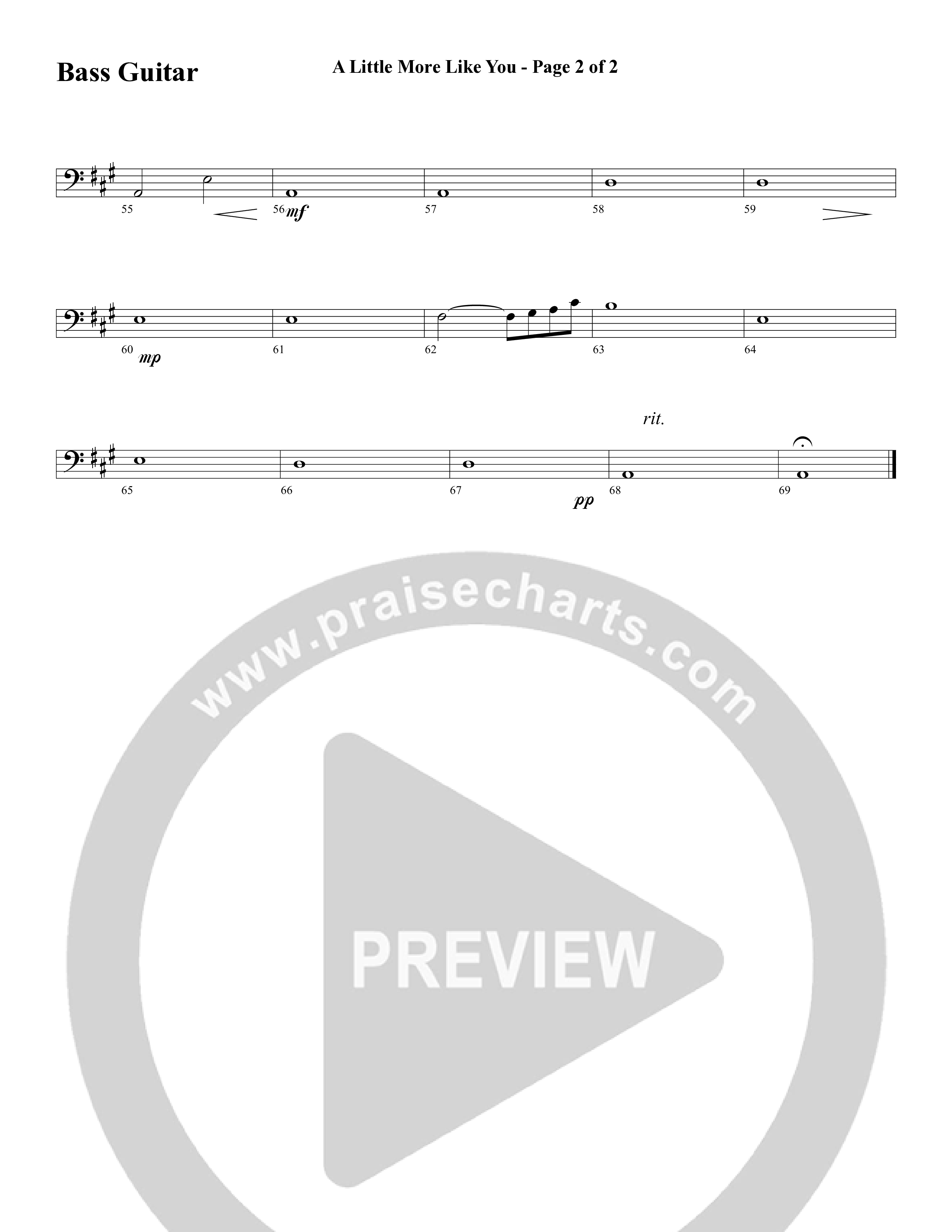 A Little More Like You (Choral Anthem SATB) Bass Guitar (Word Music Choral / Arr. Robert Sterling)