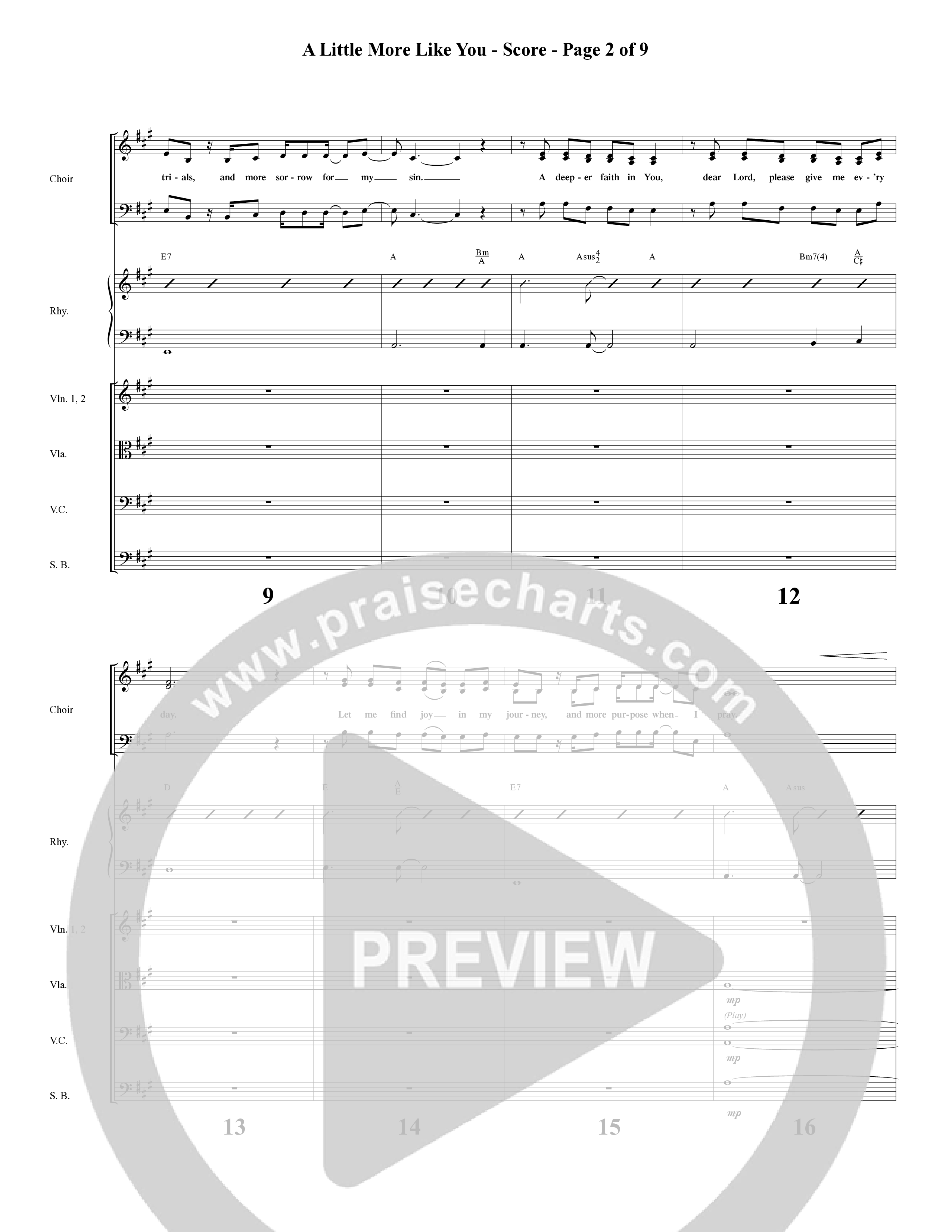 A Little More Like You (Choral Anthem SATB) Orchestration (Word Music Choral / Arr. Robert Sterling)
