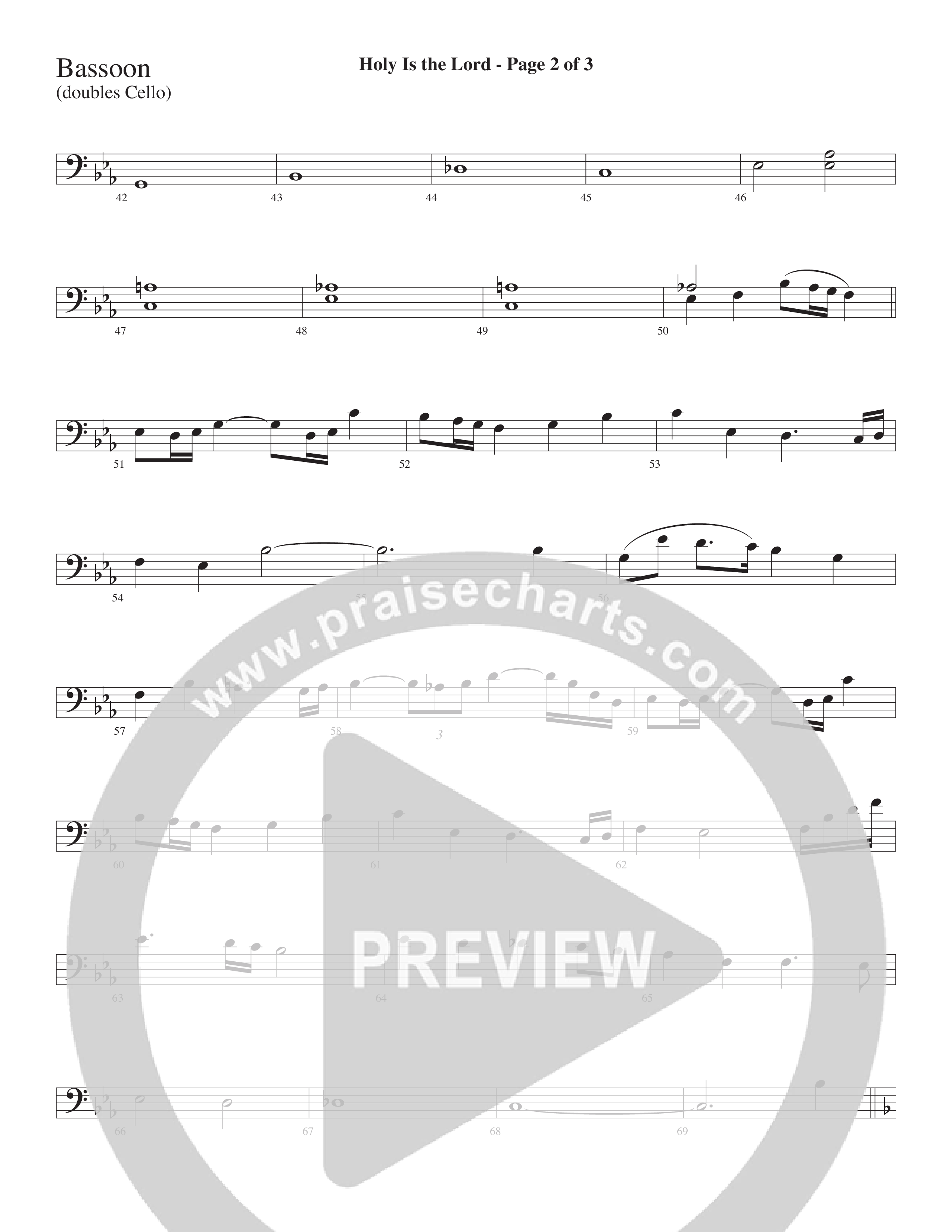 Holy Is The Lord (Choral Anthem SATB) Bassoon (Word Music Choral / Arr. Lari Goss)