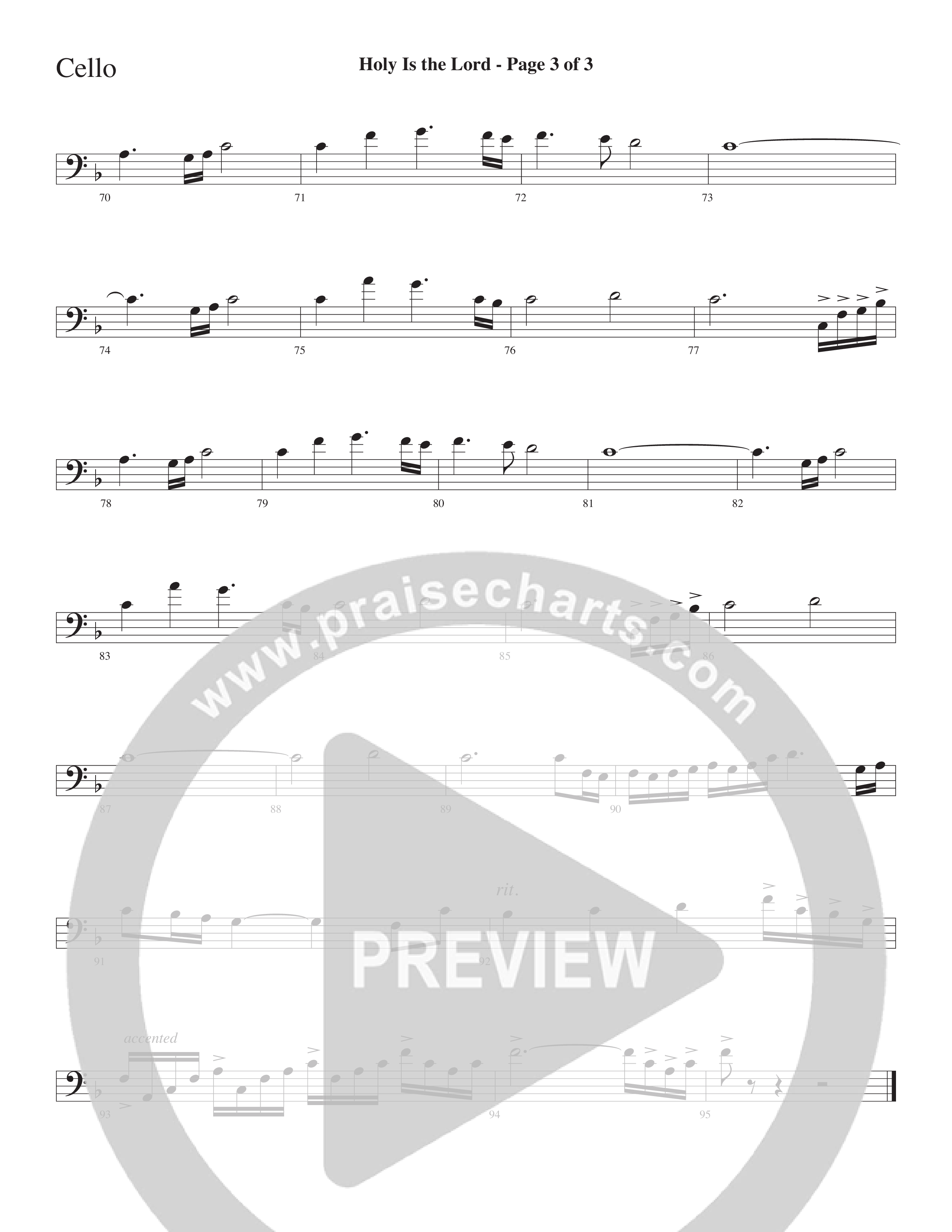Holy Is The Lord (Choral Anthem SATB) Cello (Word Music Choral / Arr. Lari Goss)
