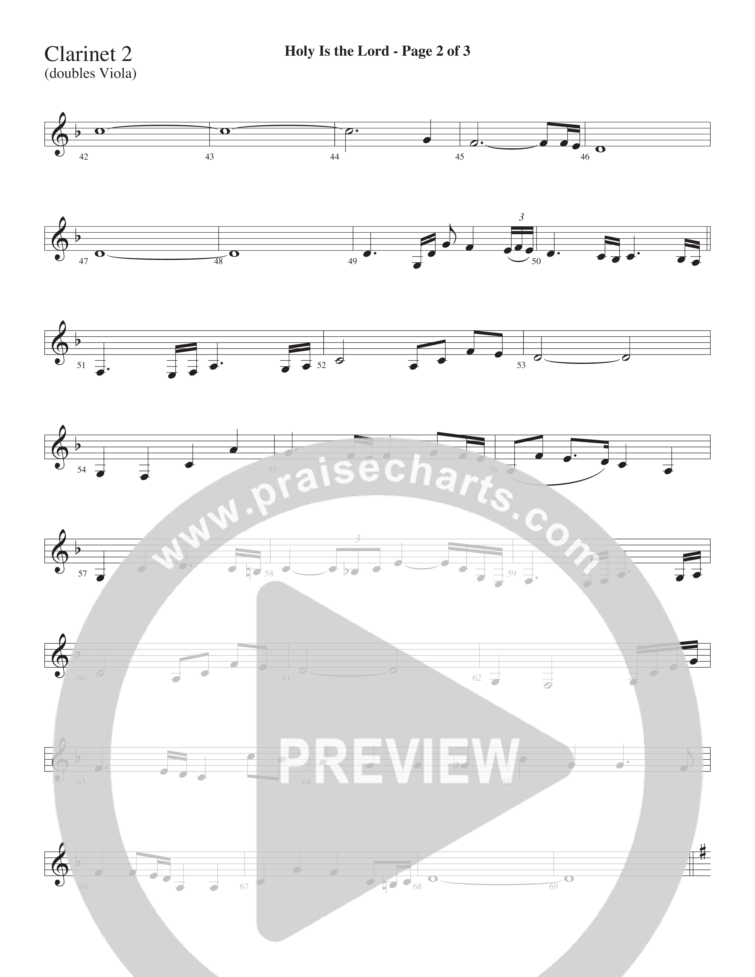 Holy Is The Lord (Choral Anthem SATB) Clarinet (Word Music Choral / Arr. Lari Goss)