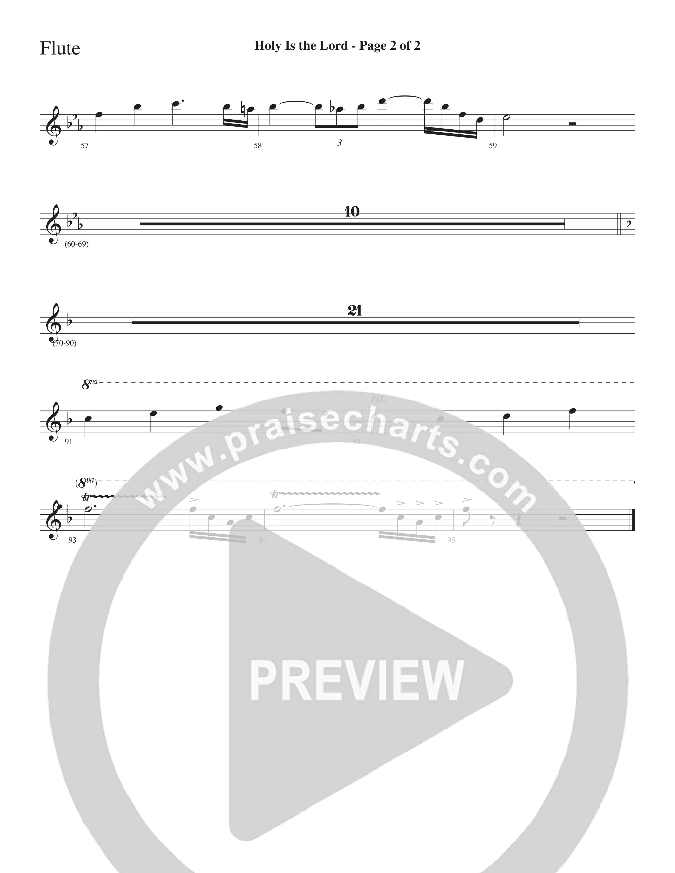 Holy Is The Lord (Choral Anthem SATB) Flute (Word Music Choral / Arr. Lari Goss)