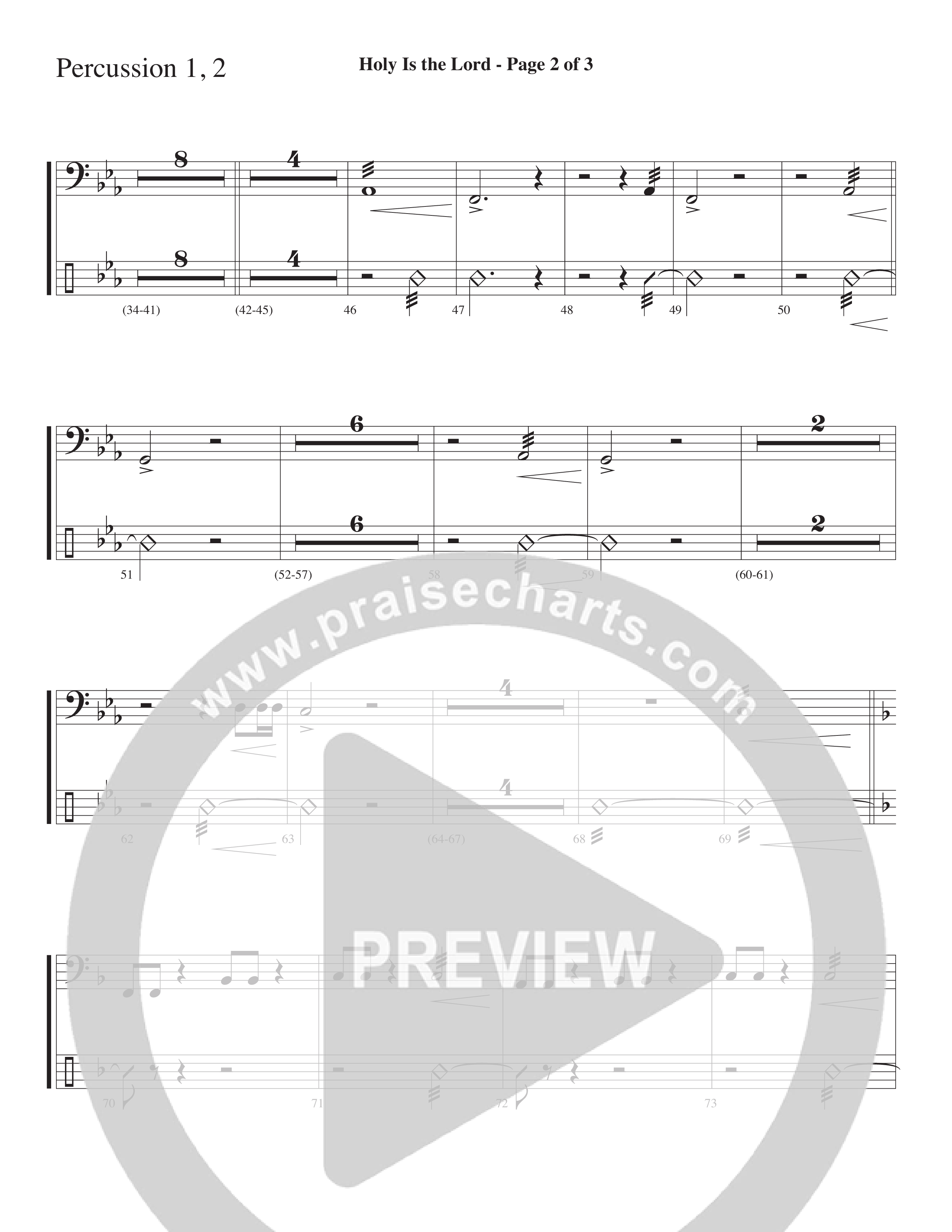 Holy Is The Lord (Choral Anthem SATB) Percussion (Word Music Choral / Arr. Lari Goss)