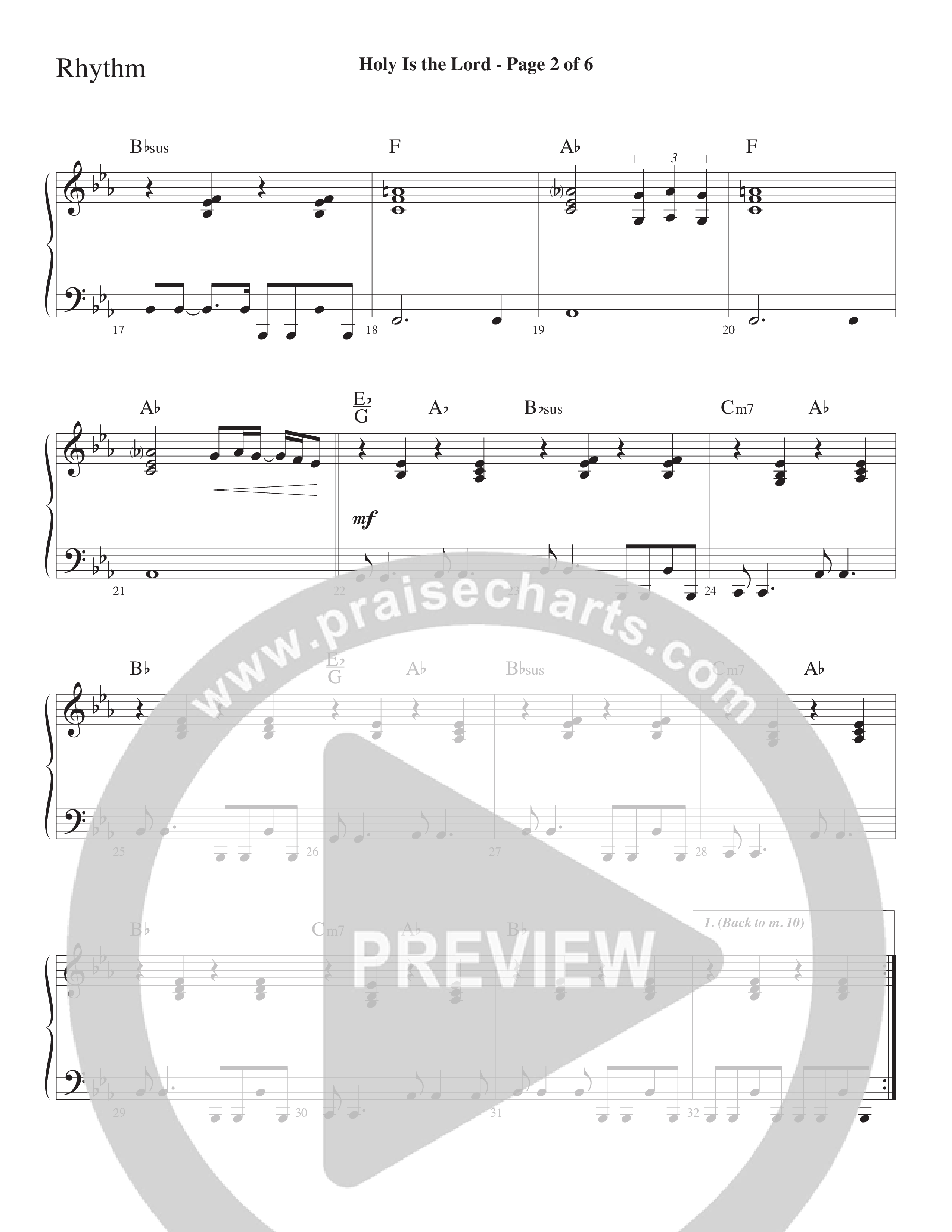 Holy Is The Lord (Choral Anthem SATB) Rhythm Chart (Word Music Choral / Arr. Lari Goss)