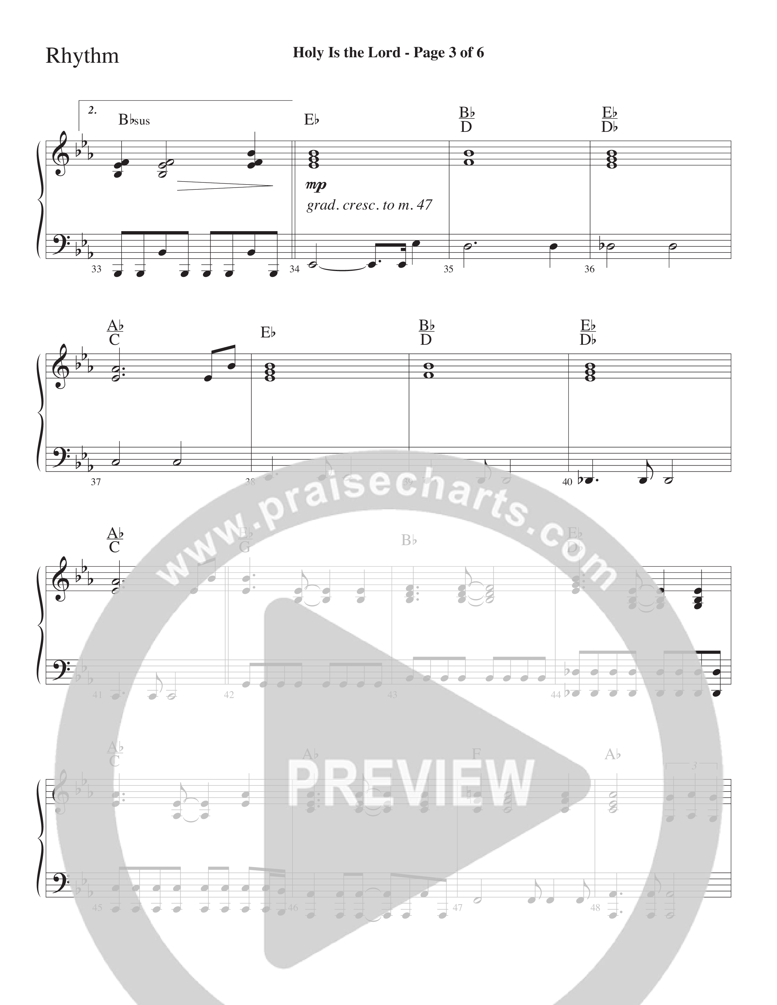 Holy Is The Lord (Choral Anthem SATB) Rhythm Chart (Word Music Choral / Arr. Lari Goss)
