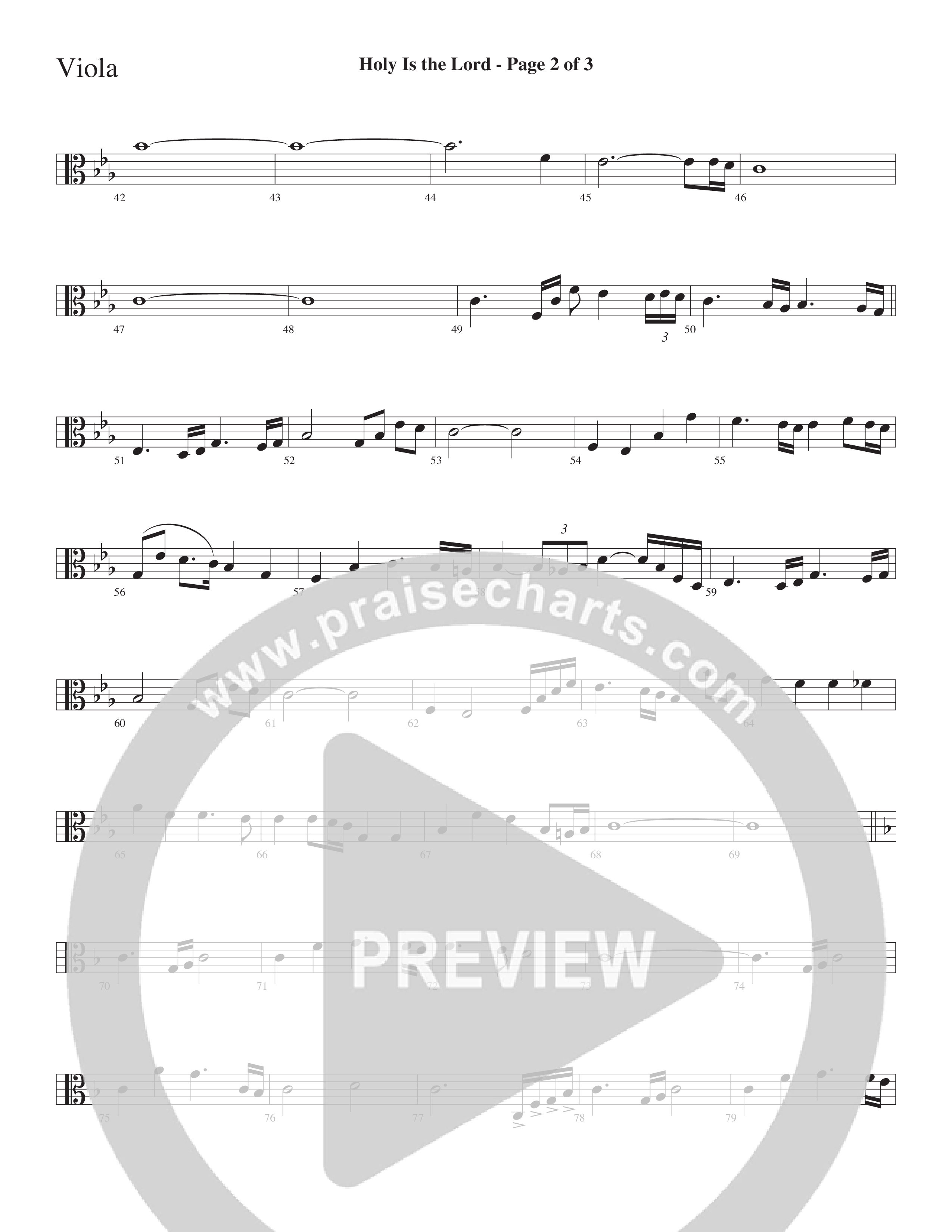 Holy Is The Lord (Choral Anthem SATB) Viola (Word Music Choral / Arr. Lari Goss)