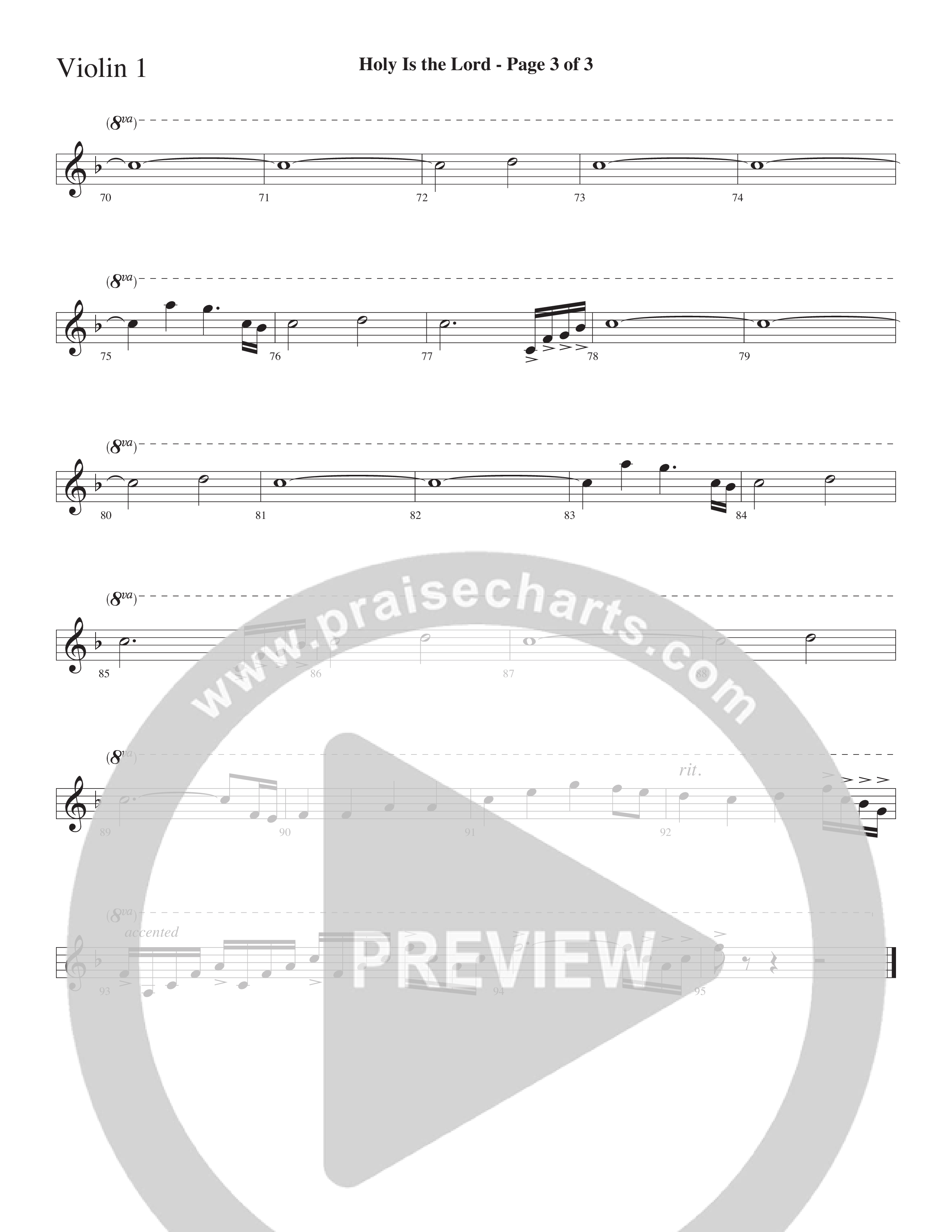 Holy Is The Lord (Choral Anthem SATB) Violin 1/2 (Word Music Choral / Arr. Lari Goss)